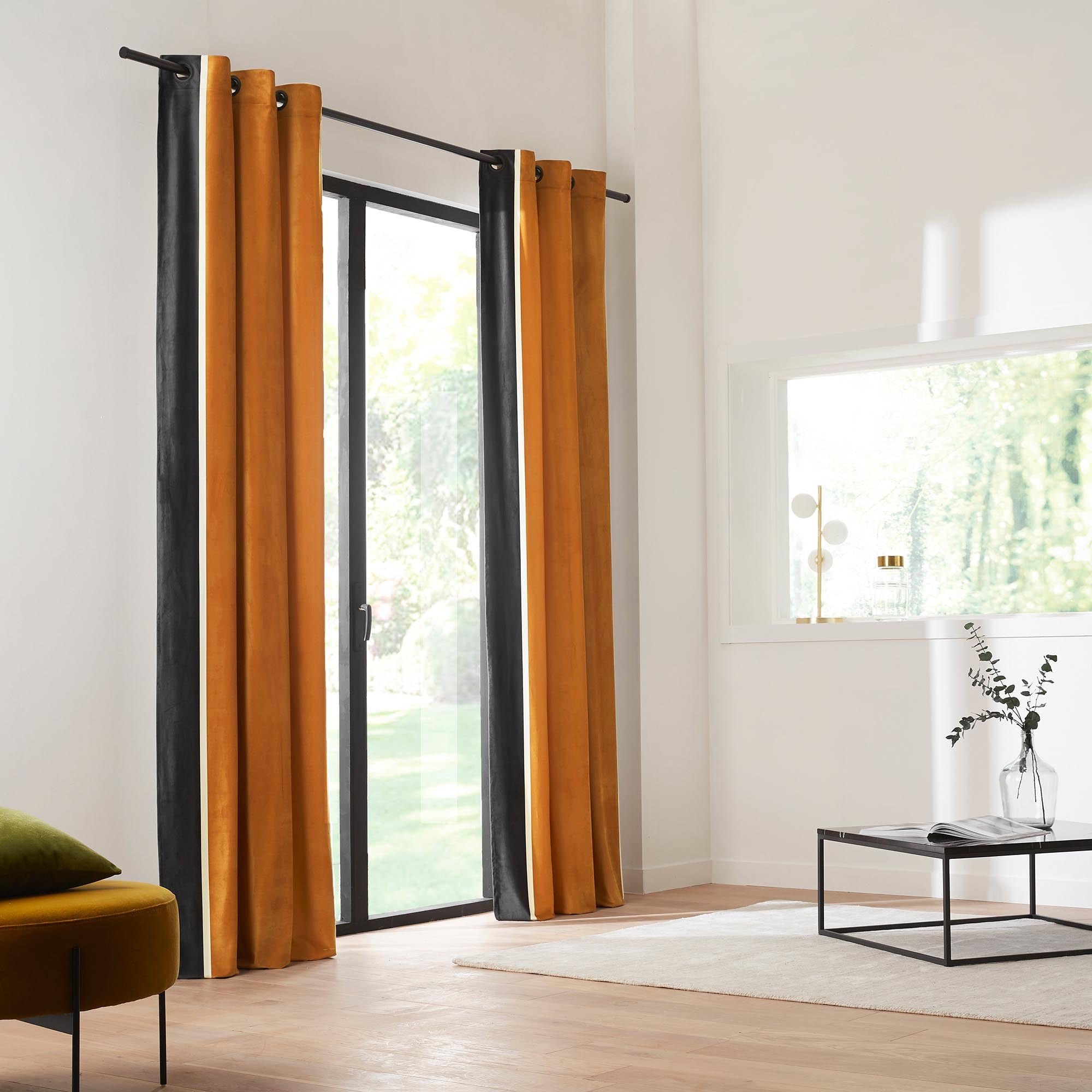 VASCO - Curtain with black eyelets MADURA Yellow