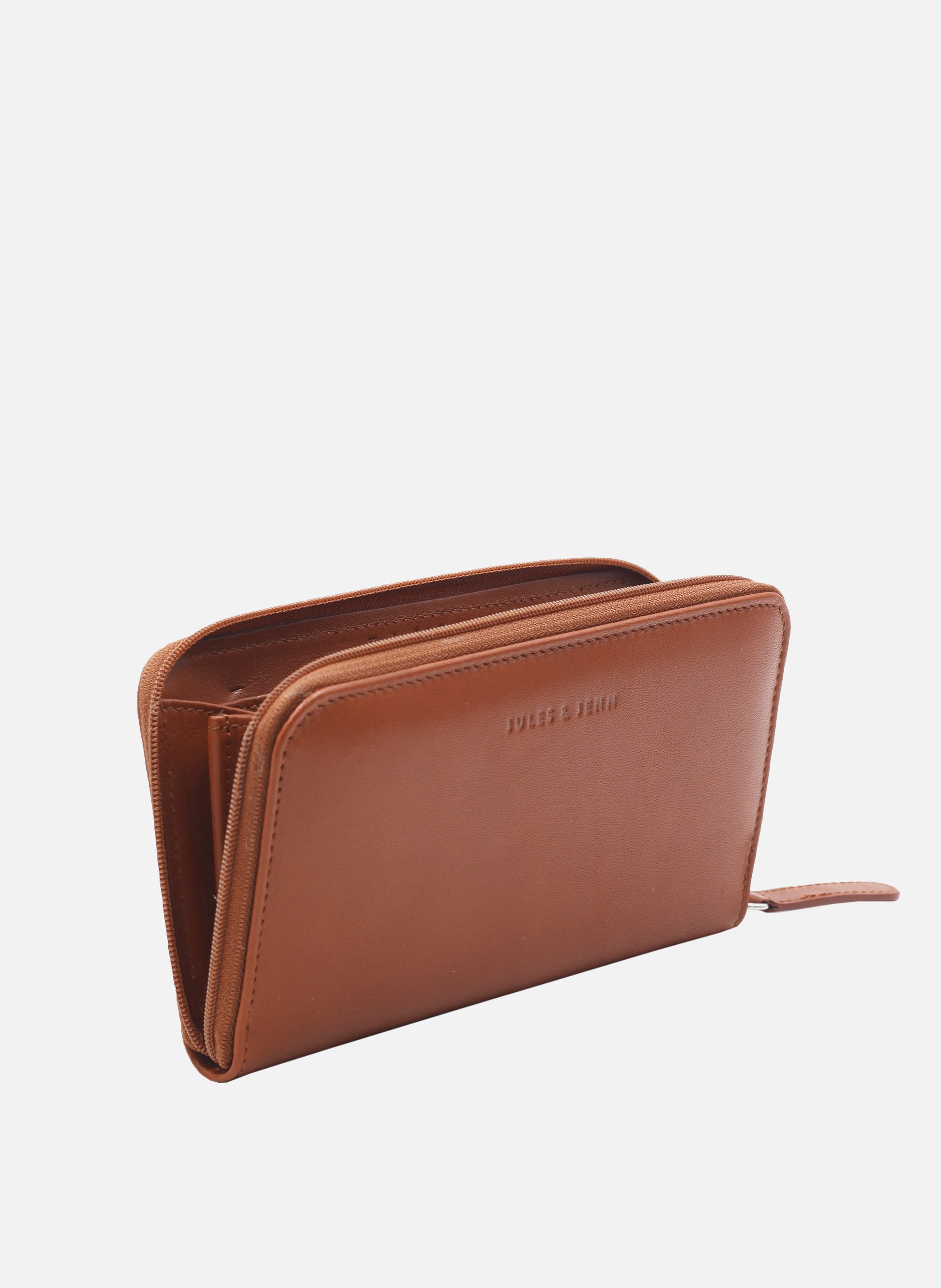Leather multi-compartment wallet JULES & JENN Orange
