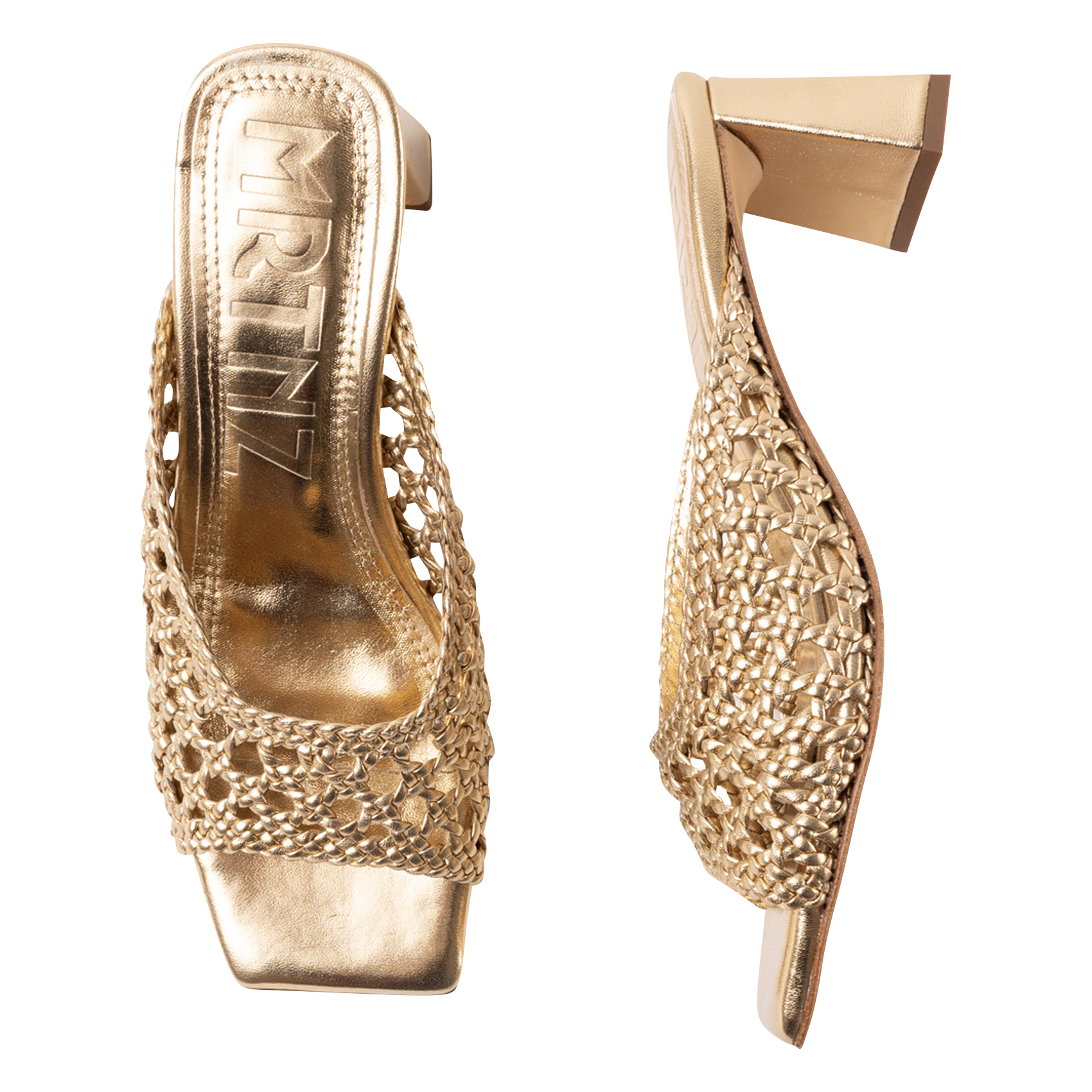 Sandales à talons en cuir SOULIER MARTINEZ Doré