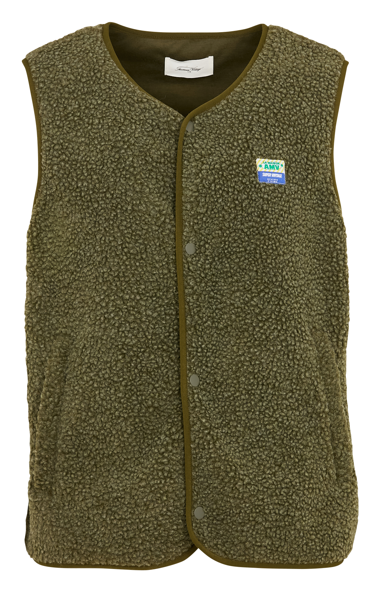 Veste col rond en sherpa  AMERICAN VINTAGE Vert