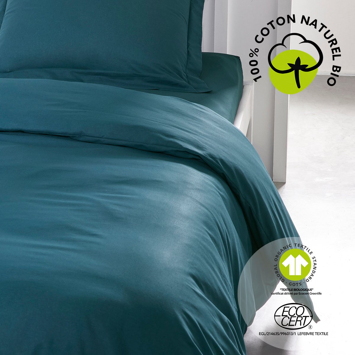 Cotton duvet cover TODAY LINGE DE MAISON Blue