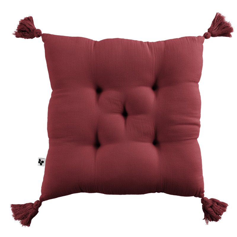 Cotton velvet floor cushion L'EFFET PAPILLON