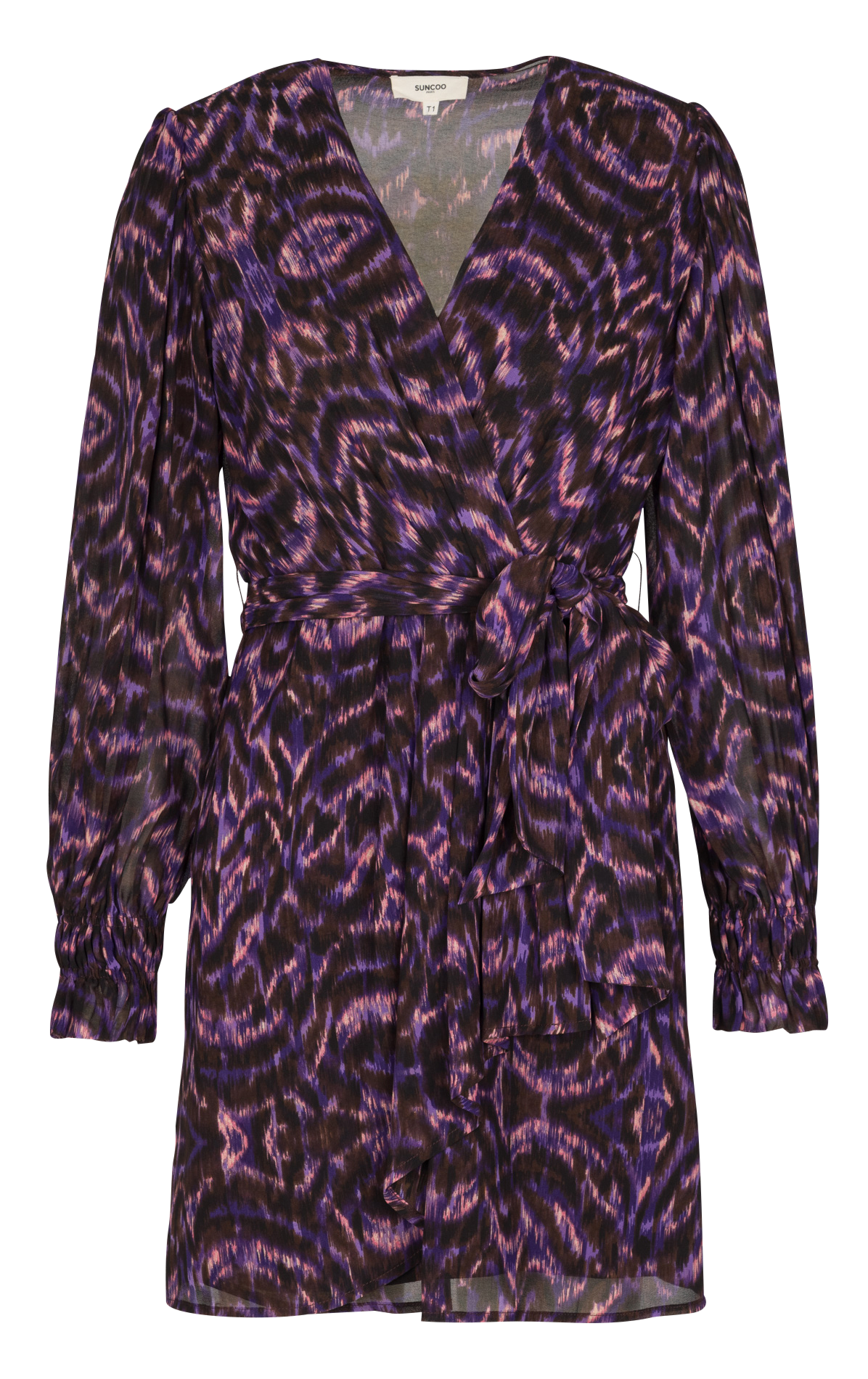 Robe courte cintrée col V SUNCOO Violet
