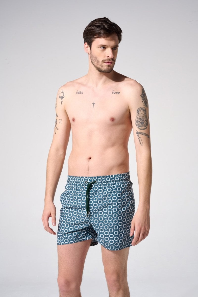 Printed swim shorts with elasticated waistband APNEE Blue