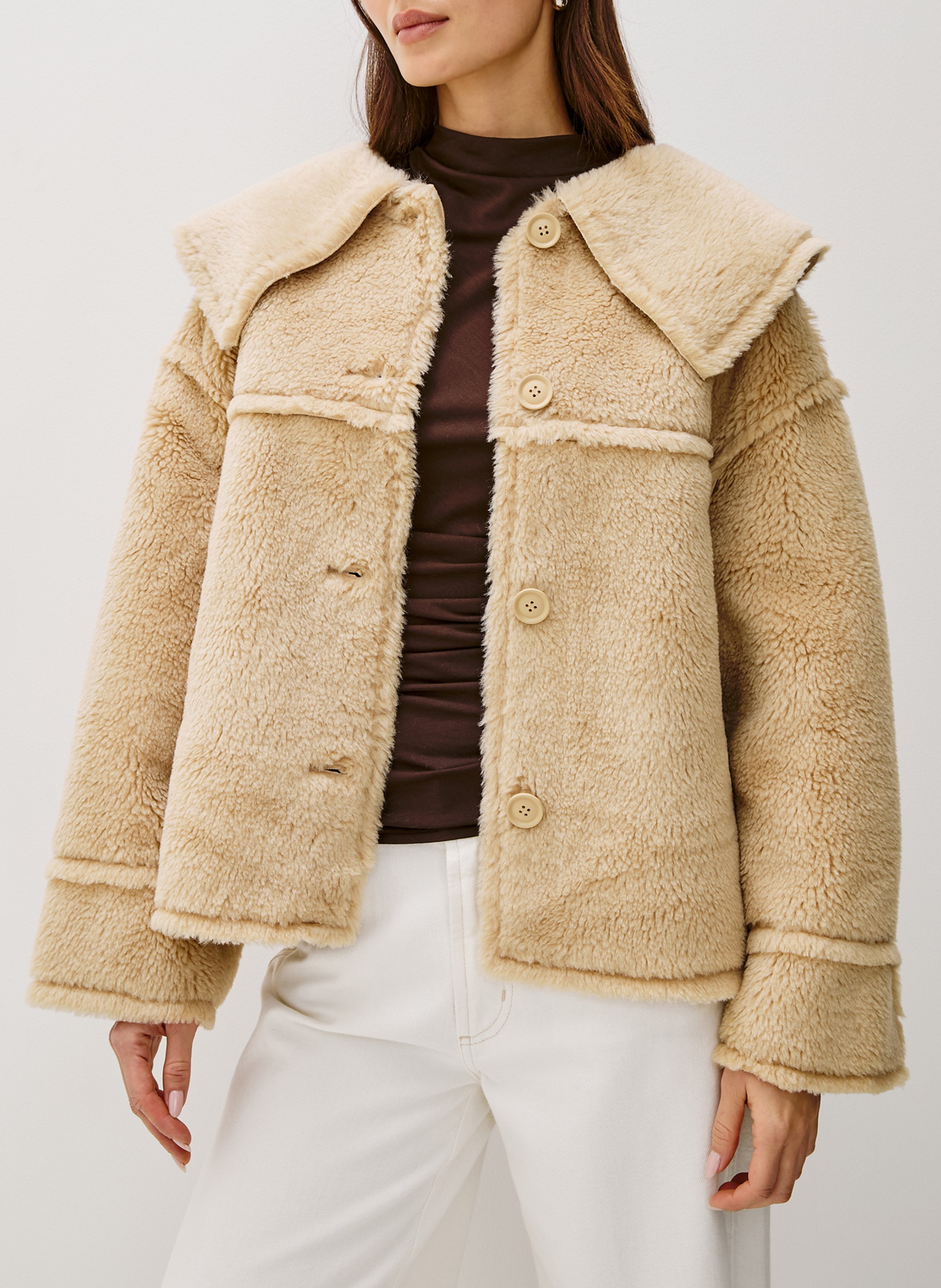Veste ample en fausse fourrure RAILS Beige