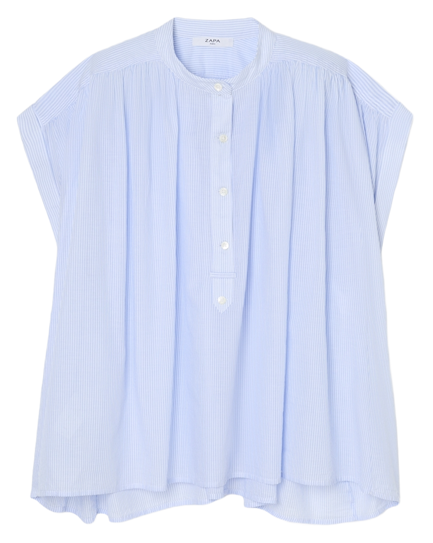 Wijde gestreepte blouse met korte mouwen ZAPA Wit