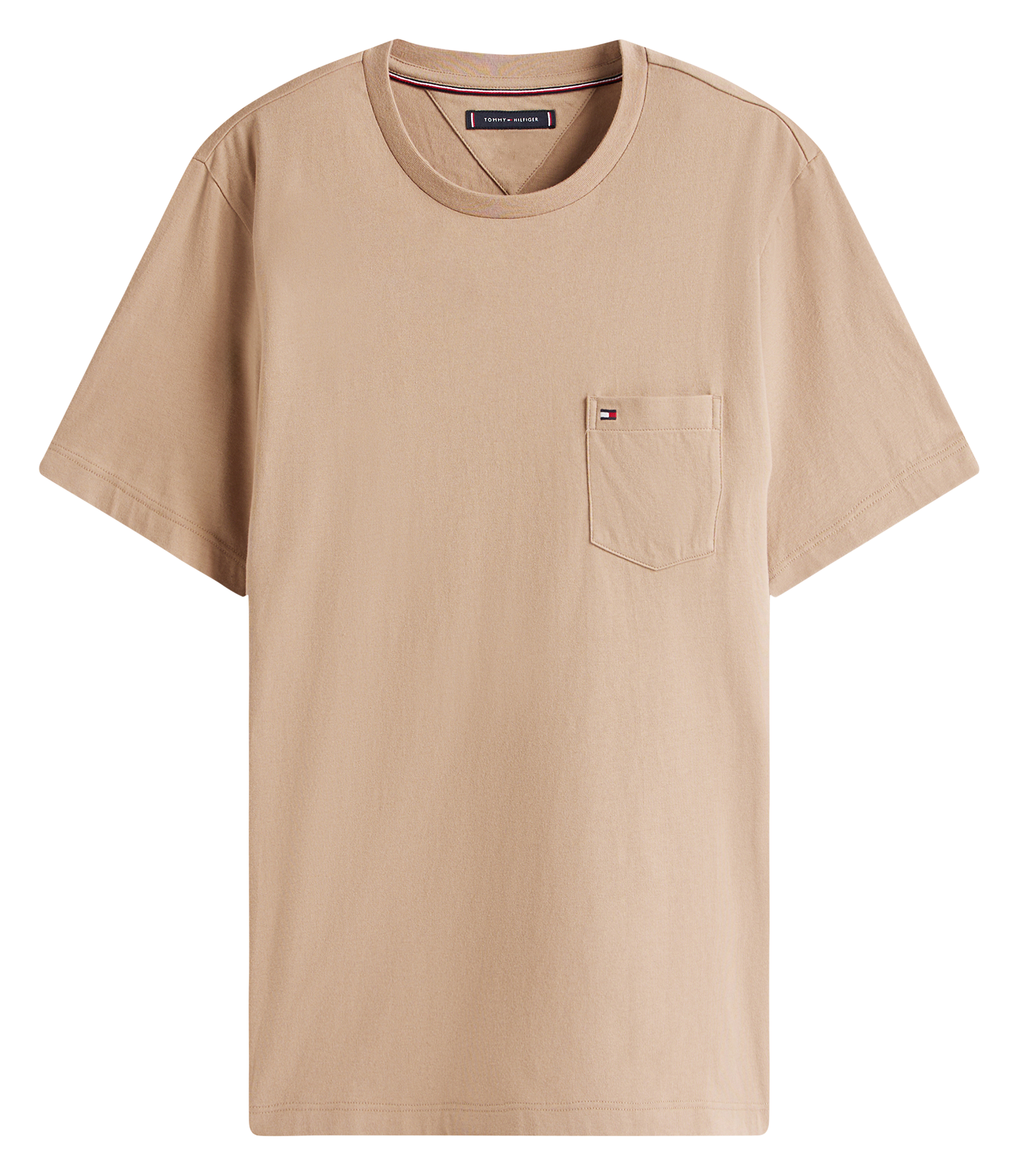 Tee-shirt col rond en coton TOMMY HILFIGER Beige