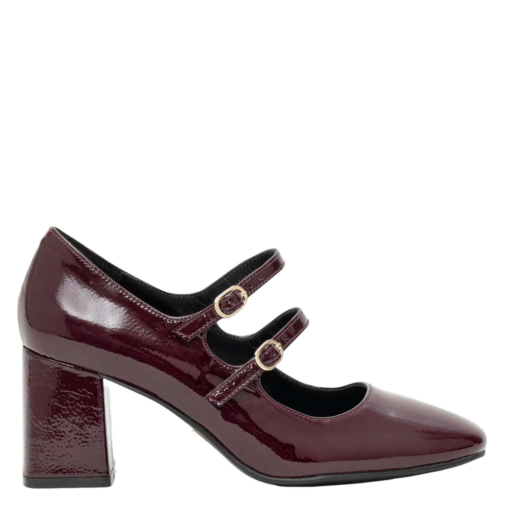 Patent leather strappy pumps BOCAGE Plums