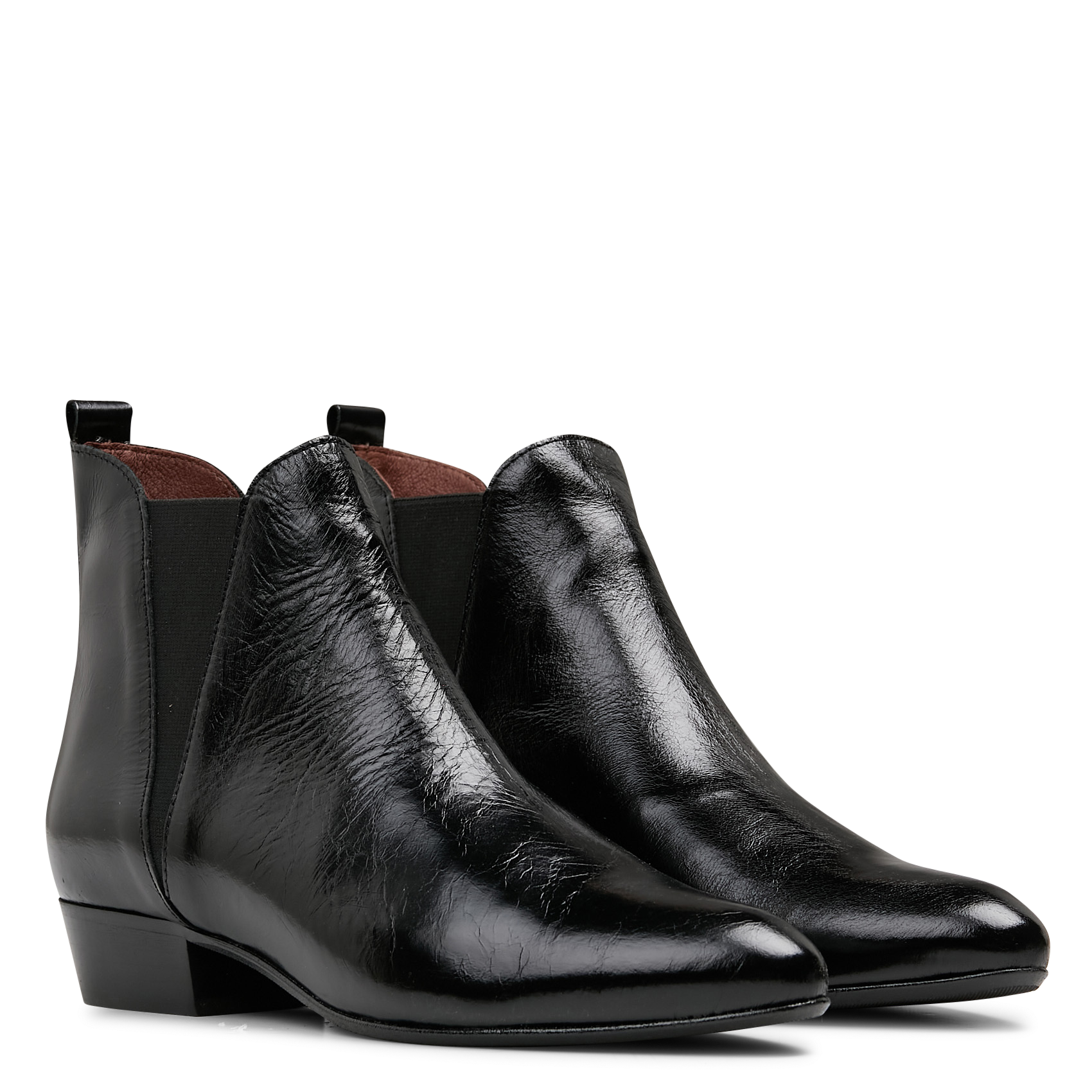 Bottines en cuir craquelé ANONYMOUS COPENHAGEN Noir