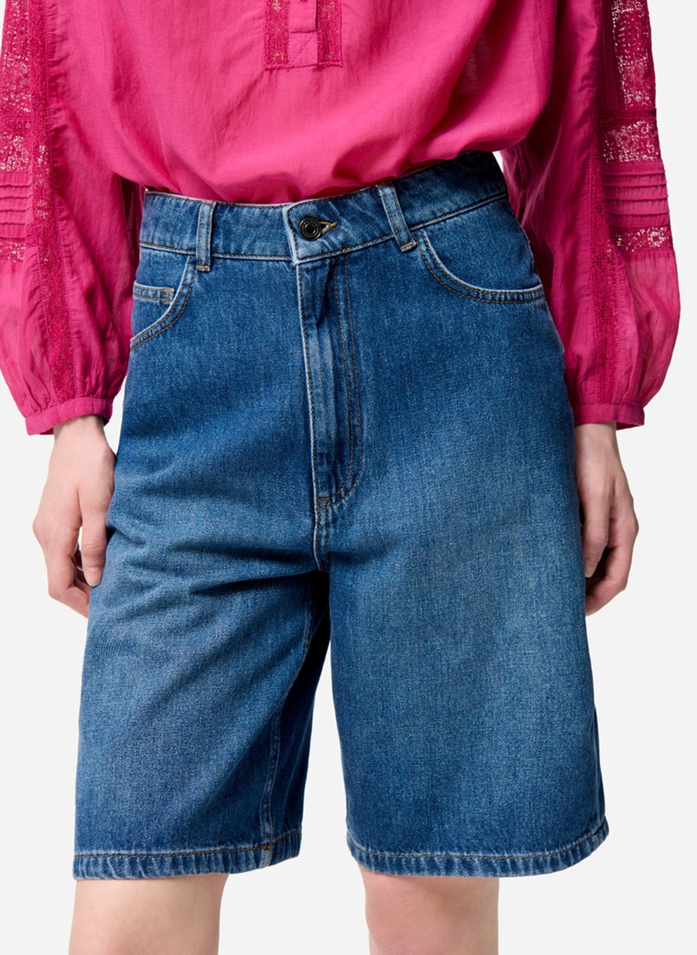 Bermuda taille haute droit en denim VANESSA BRUNO Bleu