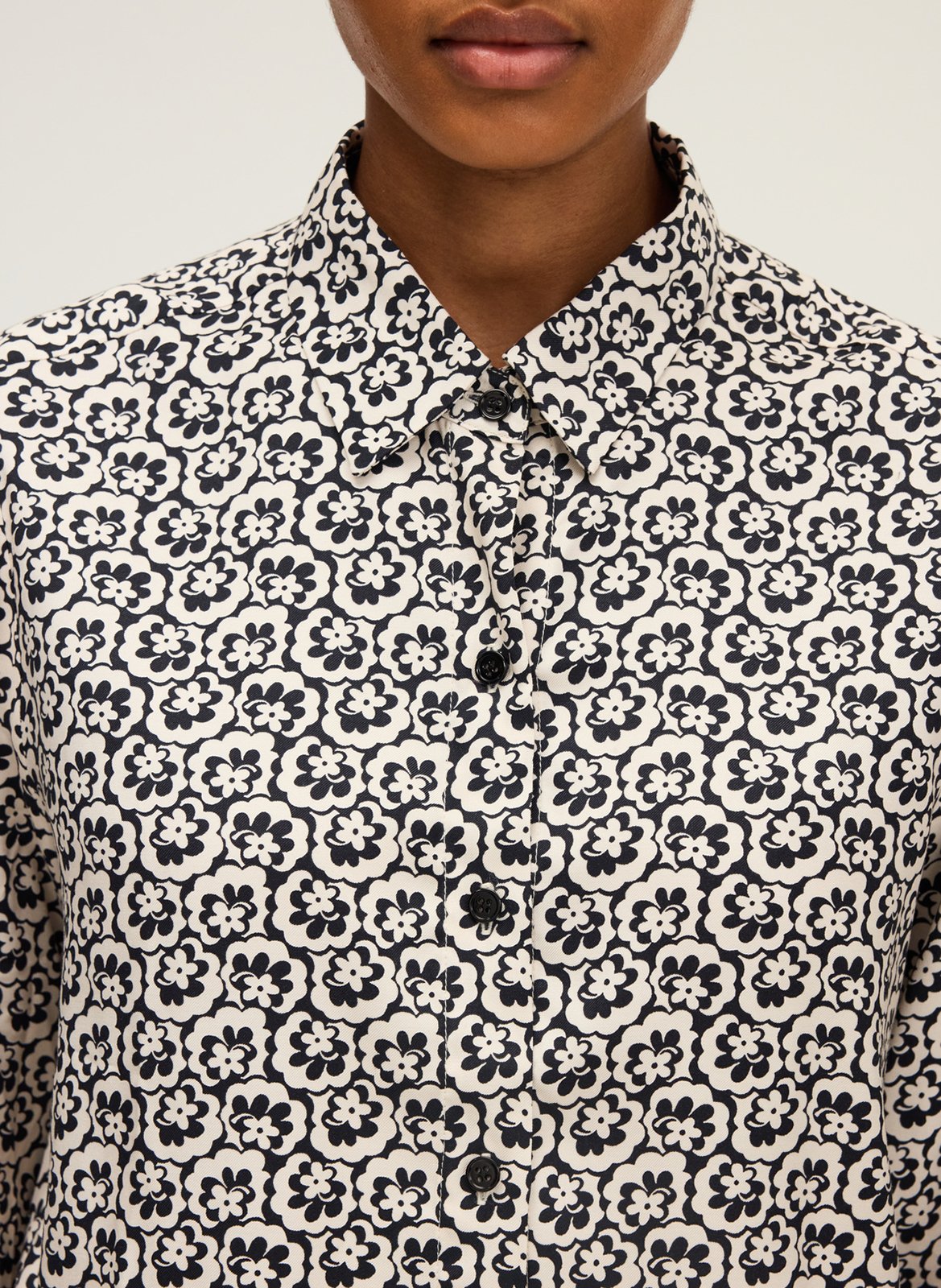 Straight printed shirt with classic collar PABLO Beige