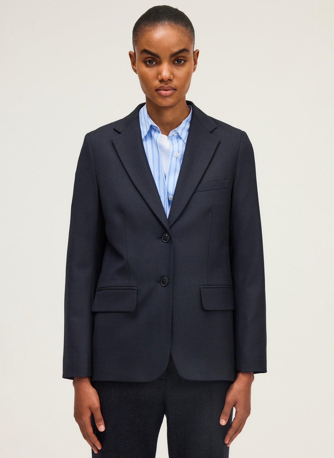 Straight wool-blend blazer PABLO Blue