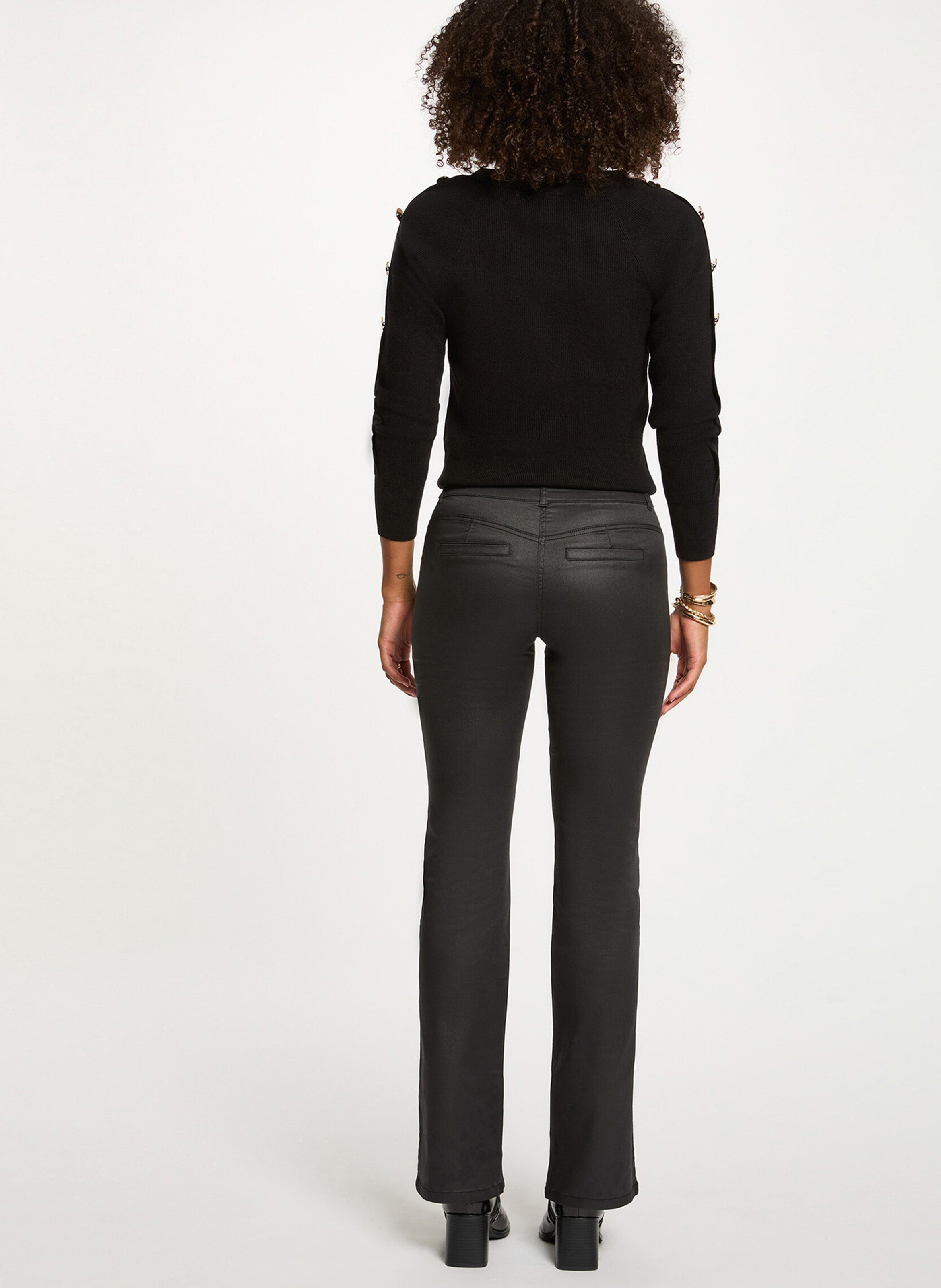 Rechte bootnek trui MORGAN Zwart