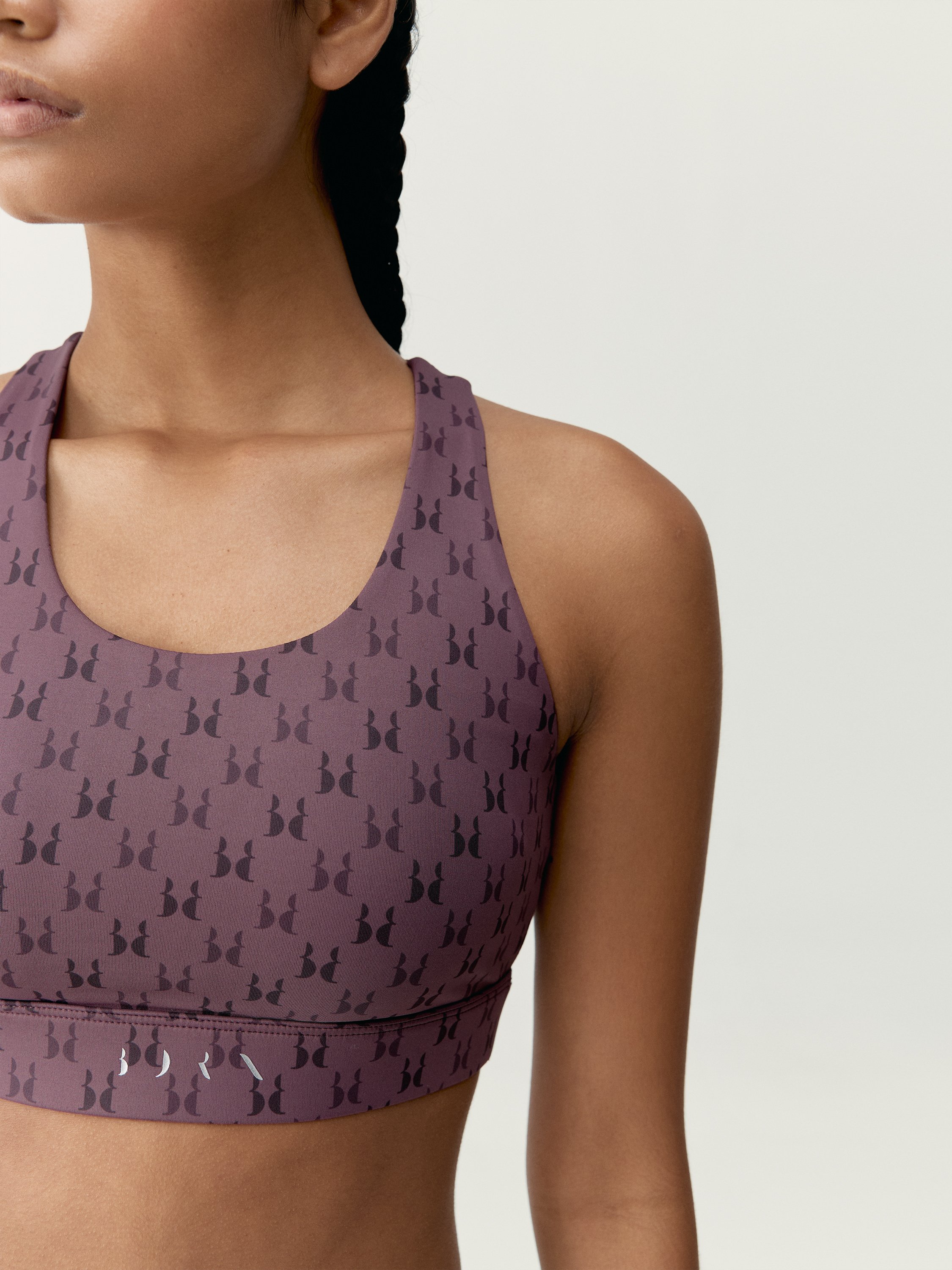 Seamless monogram sports bra with removable padding BORN LIVING YOGA Red