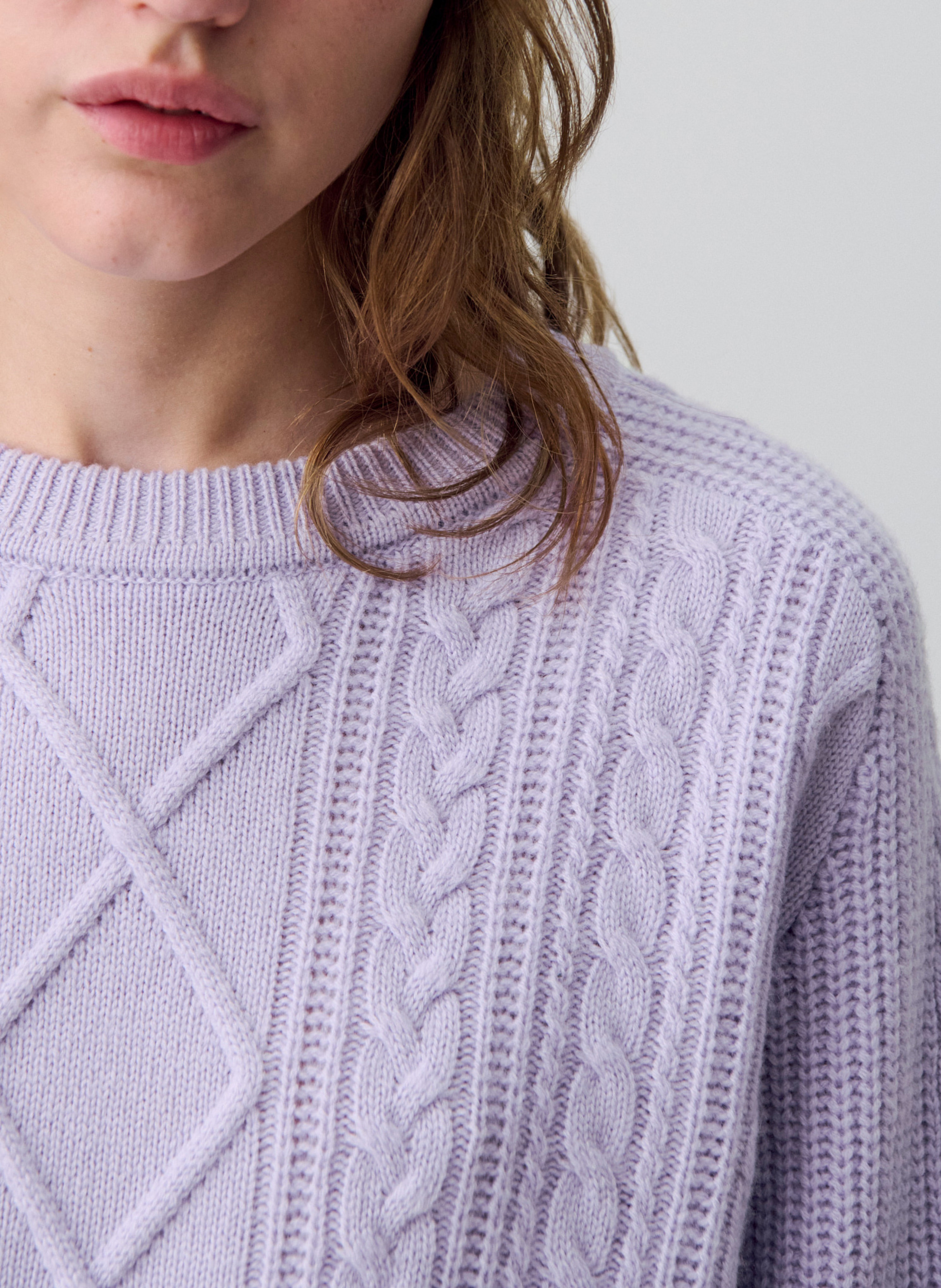 Pull col rond en laine mélangée  CLAUDIE PIERLOT Violet