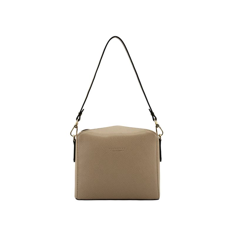 Shoulder bag - coated grain POURCHET Brown
