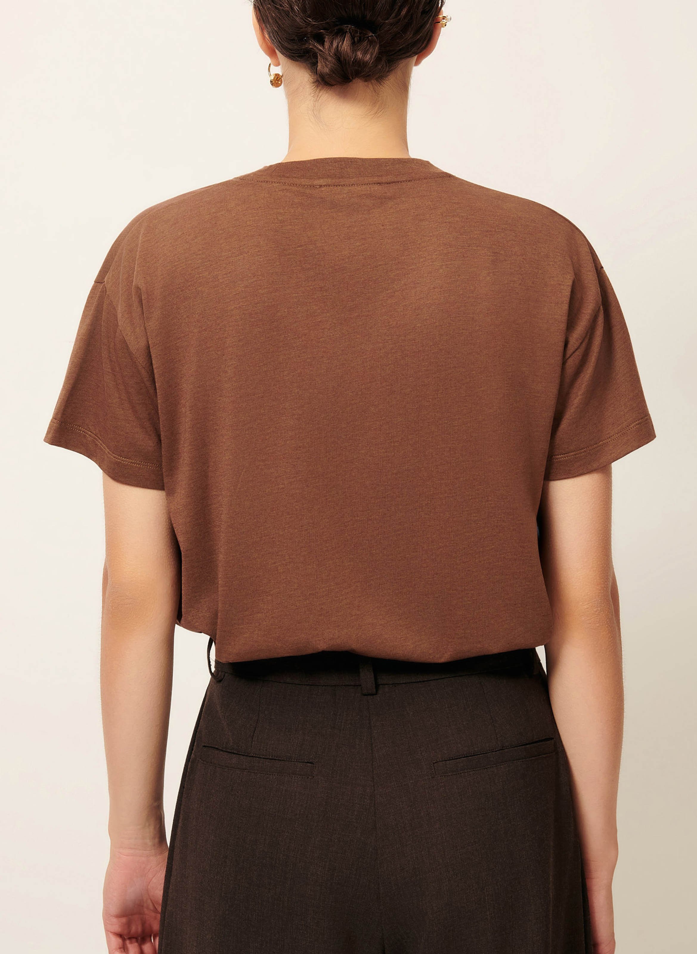 Round-neck oversized T-shirt SESSUN Brown