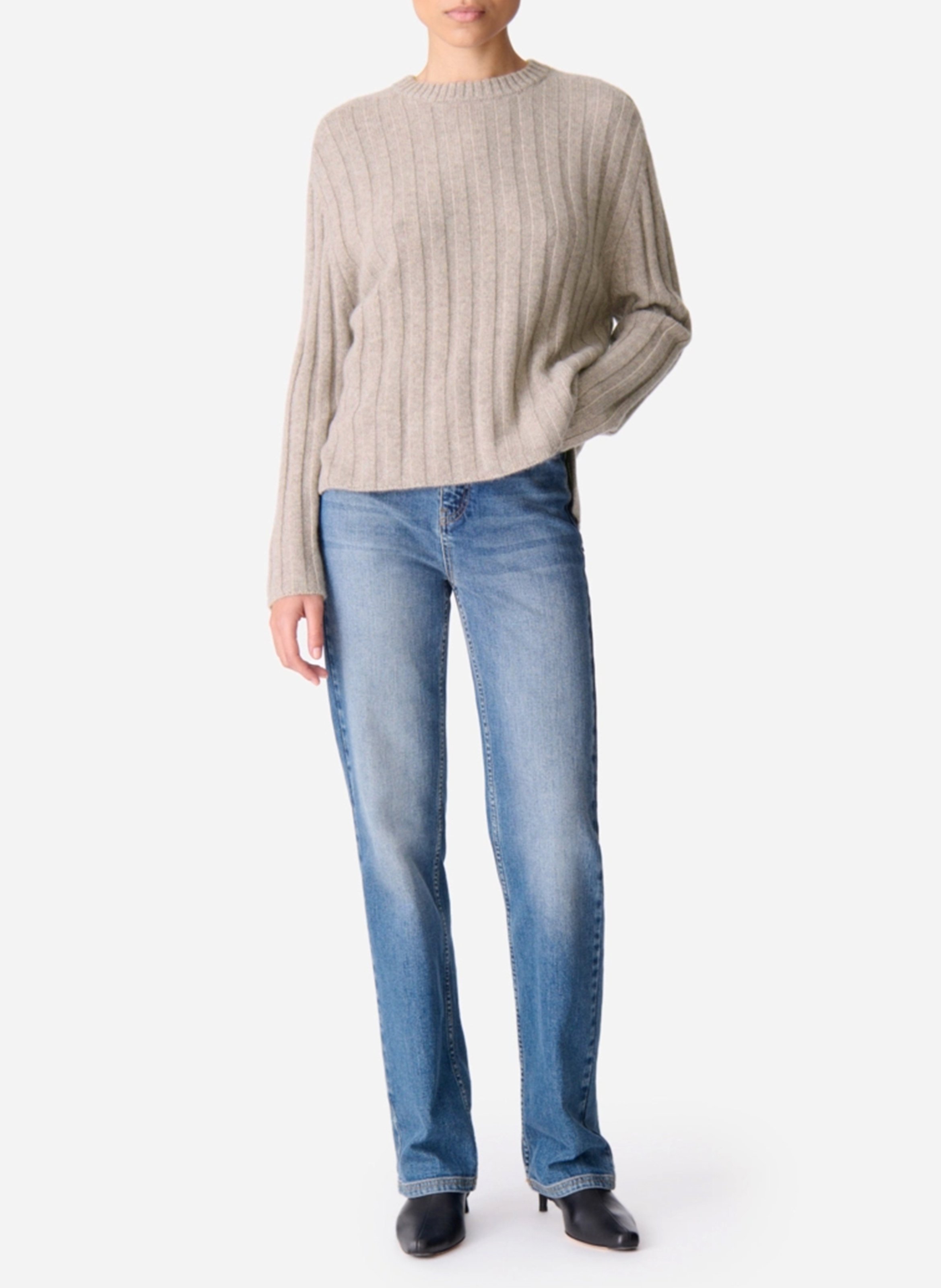 Pull col rond en cachemire VANESSA BRUNO Gris