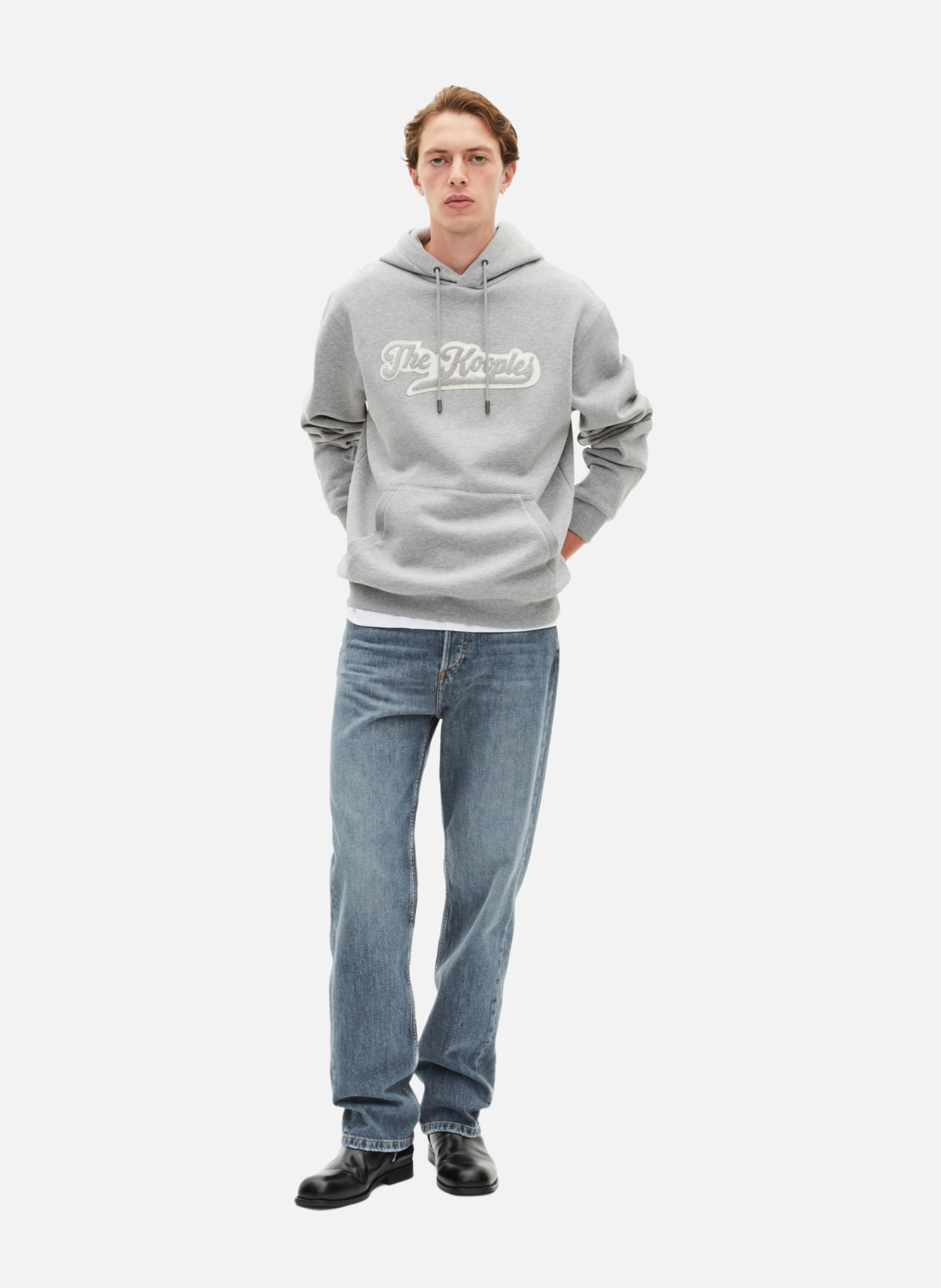 Hoodie with patch THE KOOPLES Grey