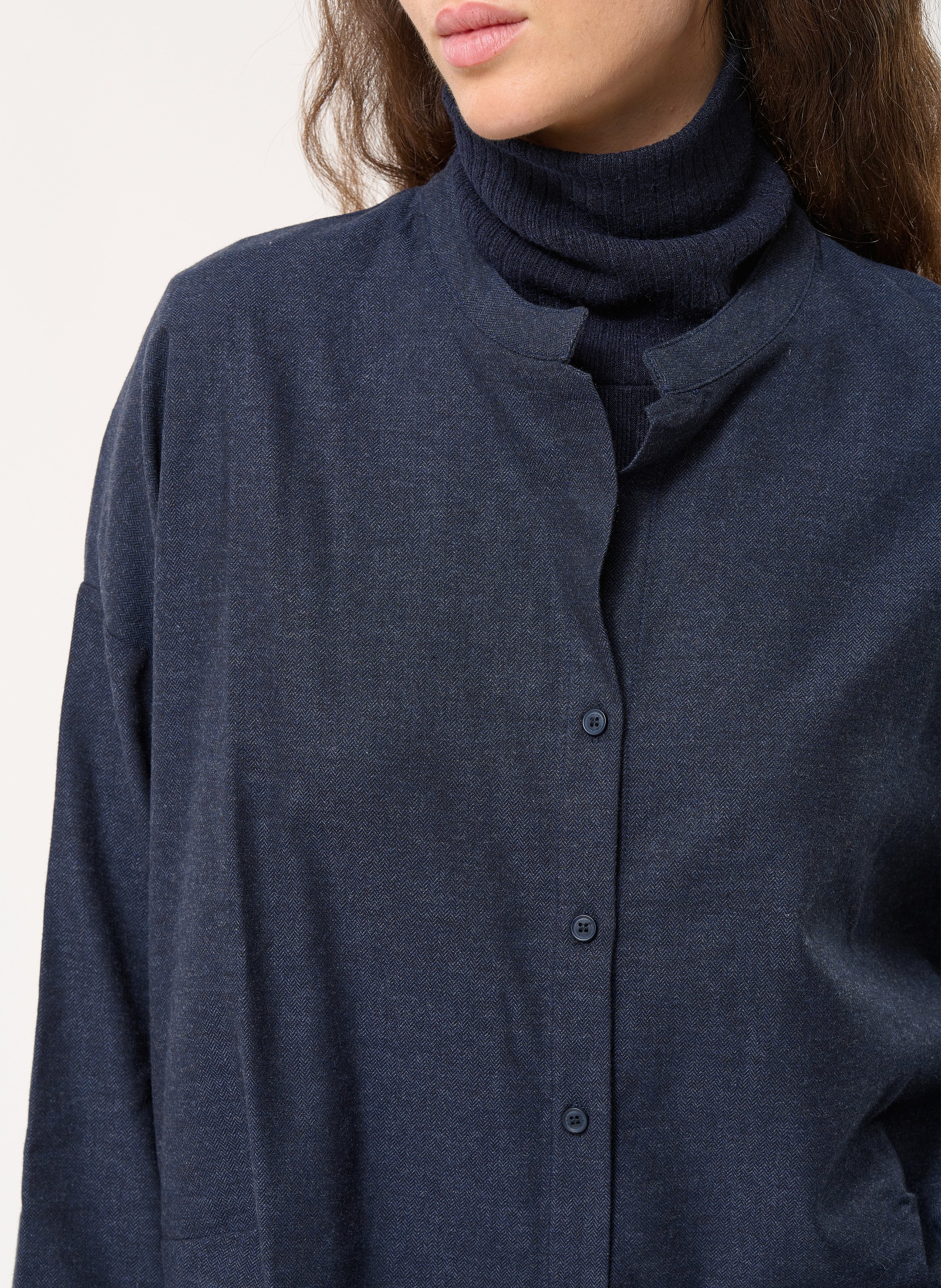 Chemise oversize en coton recyclé mélangé HUMILITY Bleu