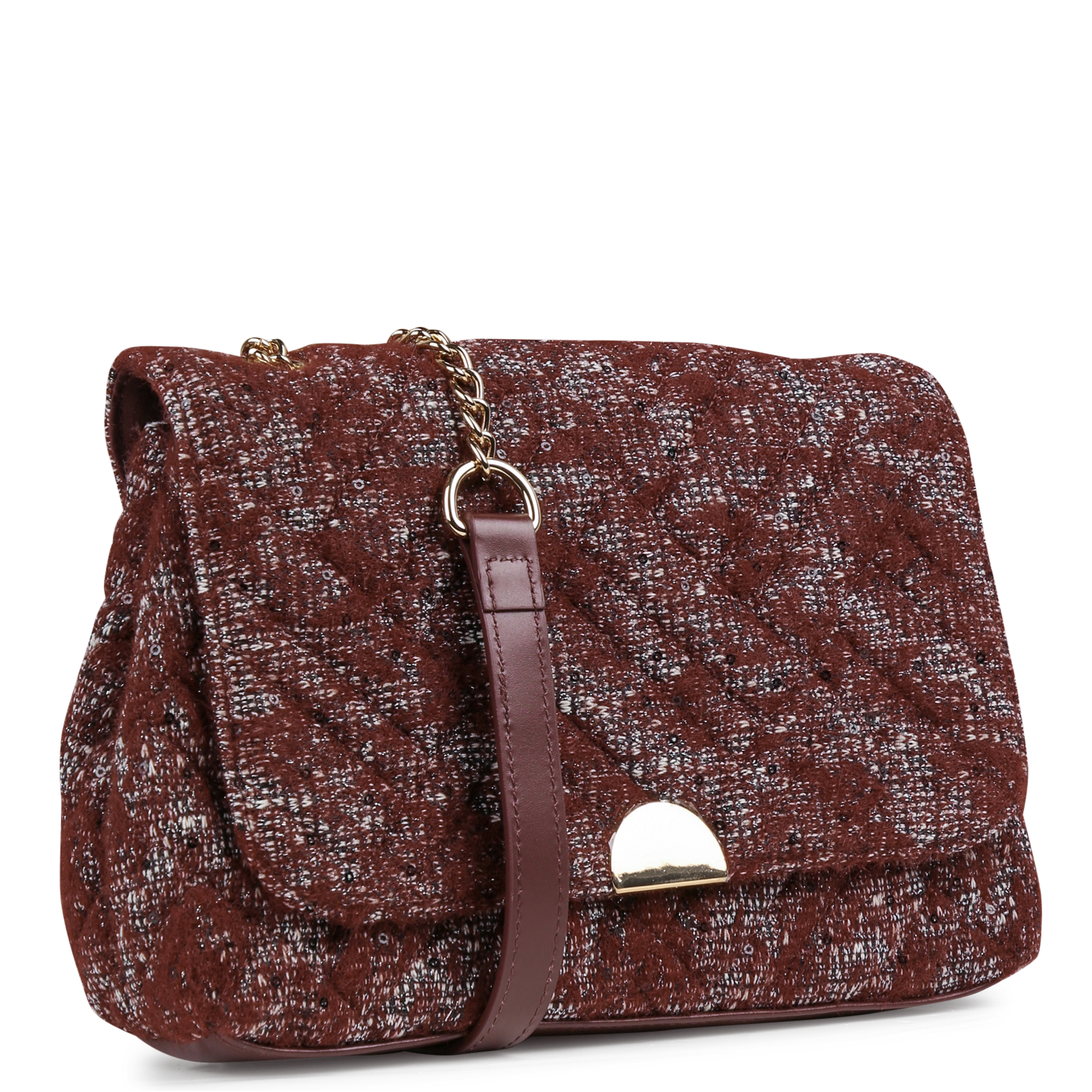 Tweed shoulder bag LA FEE MARABOUTEE Red