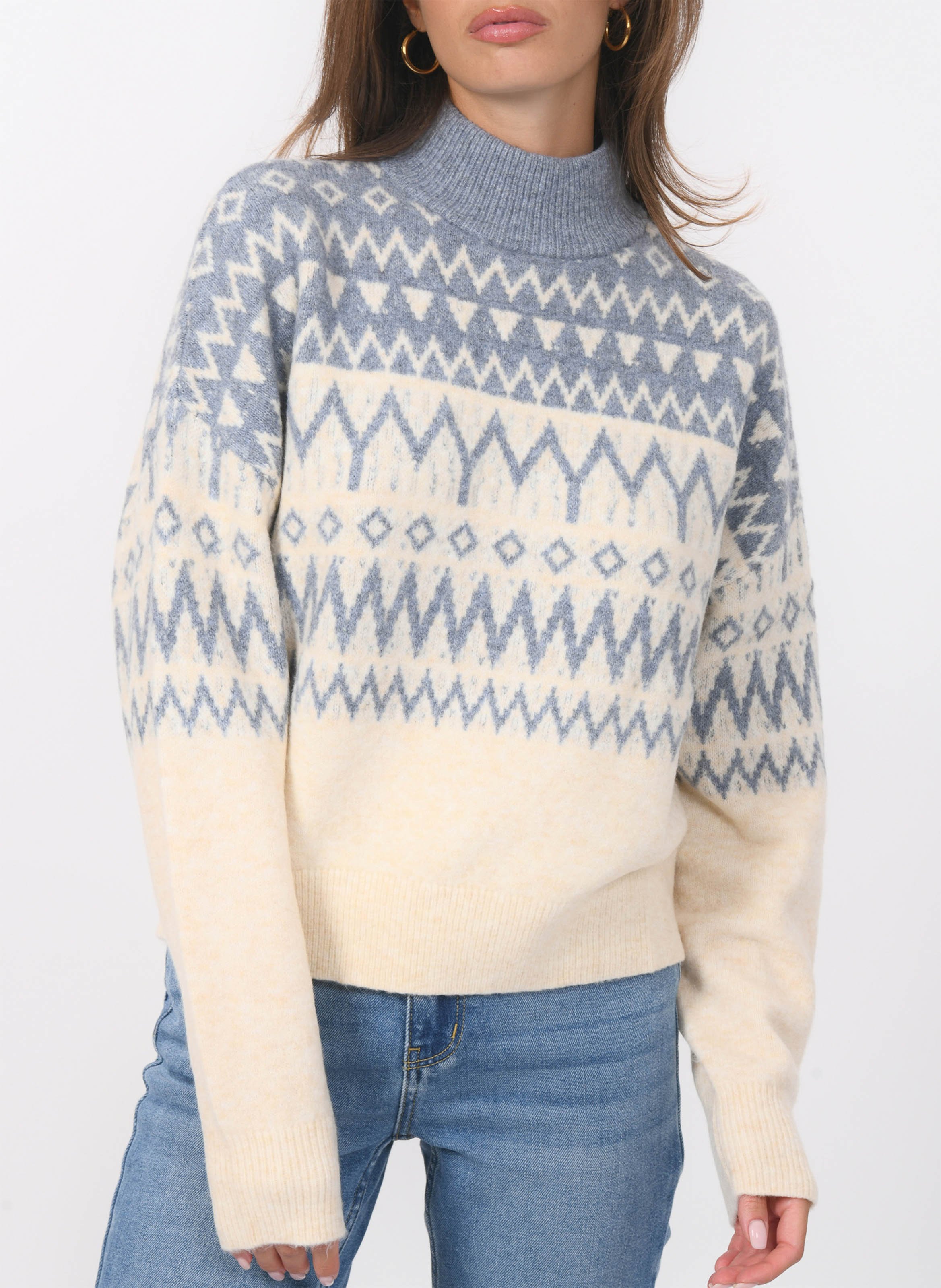 Elena - Pullover mit Stehkragen KOOKAI Weiss