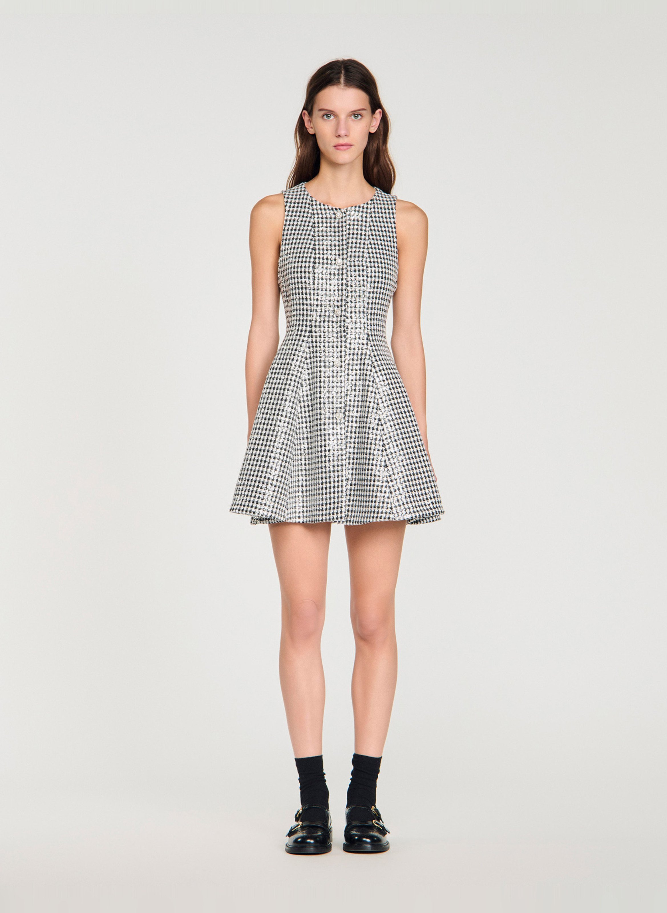 Robe courte col rond SANDRO Noir