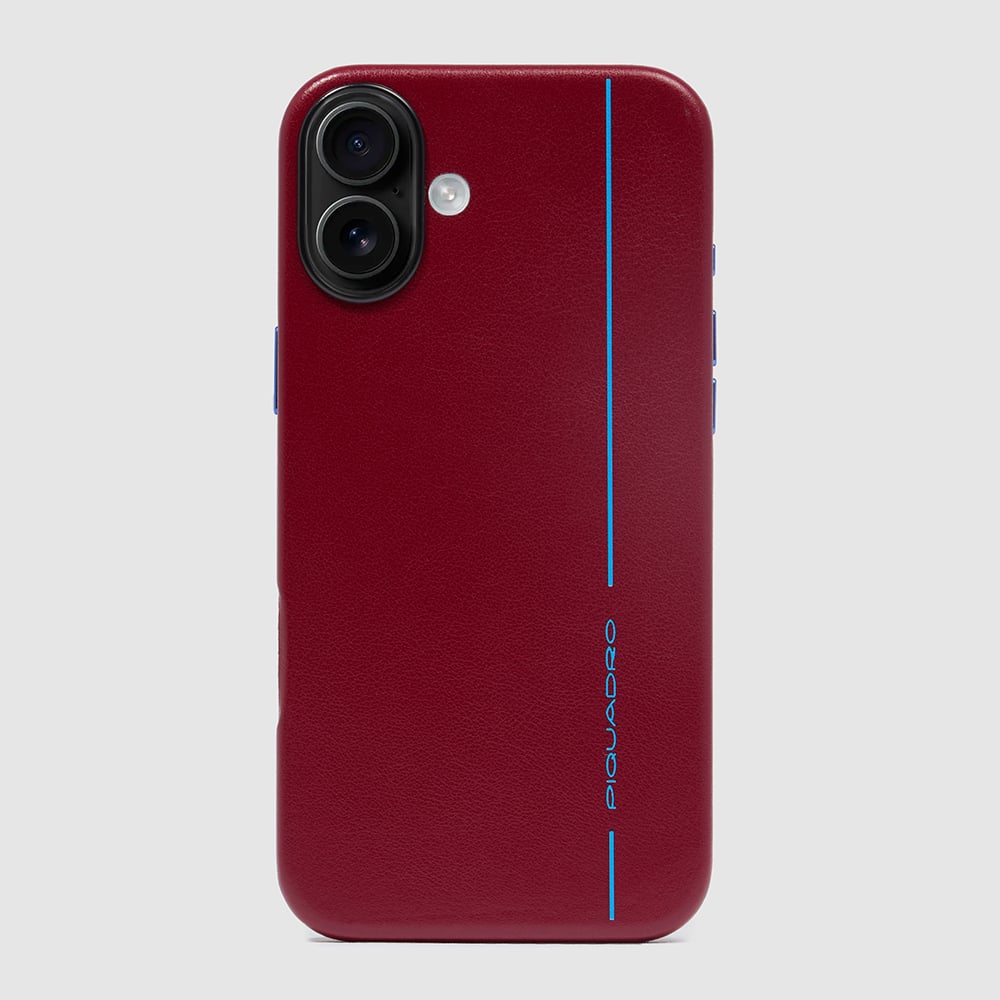 Leather case for iPhone® 16 Plus with 6.7-inch screen PIQUADRO Red