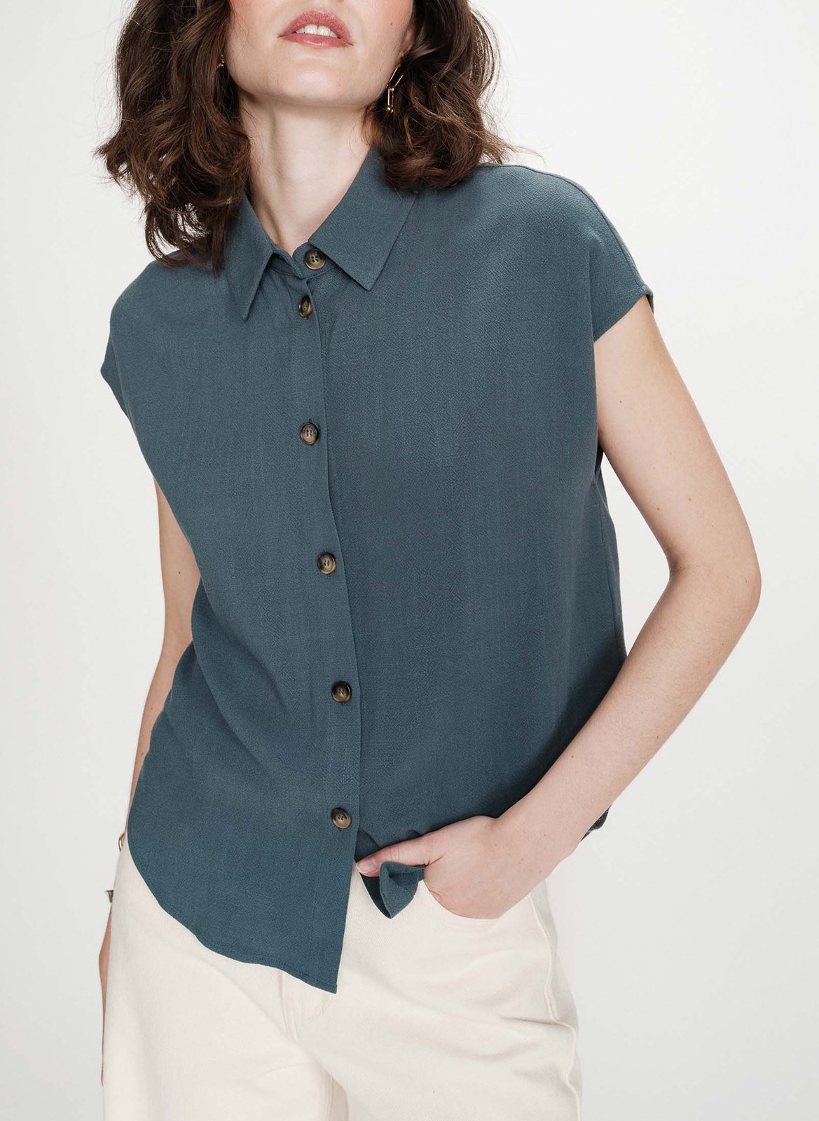 Chemise manches courtes unie GRACE ET MILA