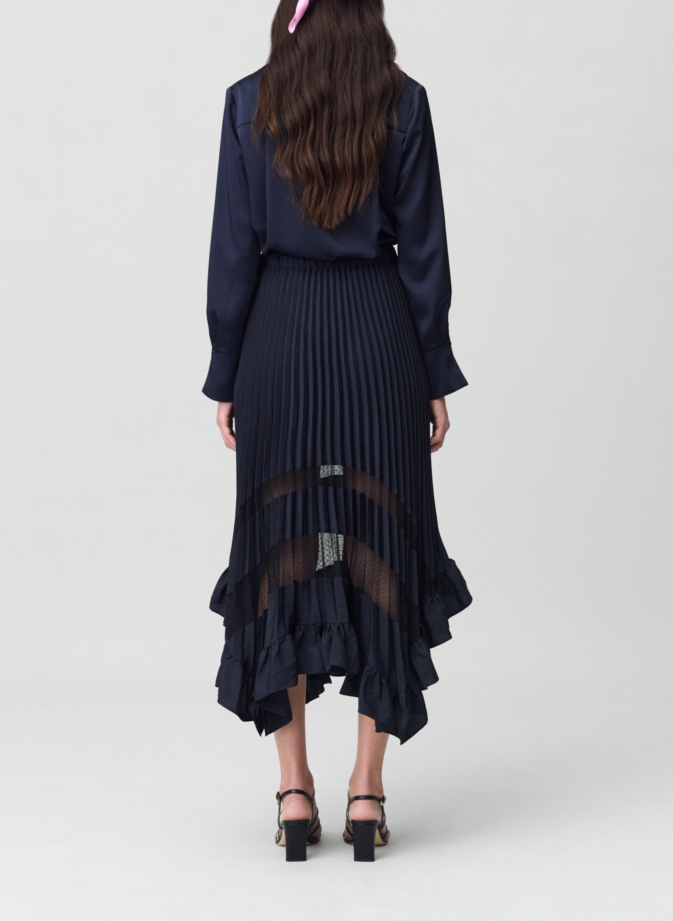 Lange rok met volants CLAUDIE PIERLOT Blauw