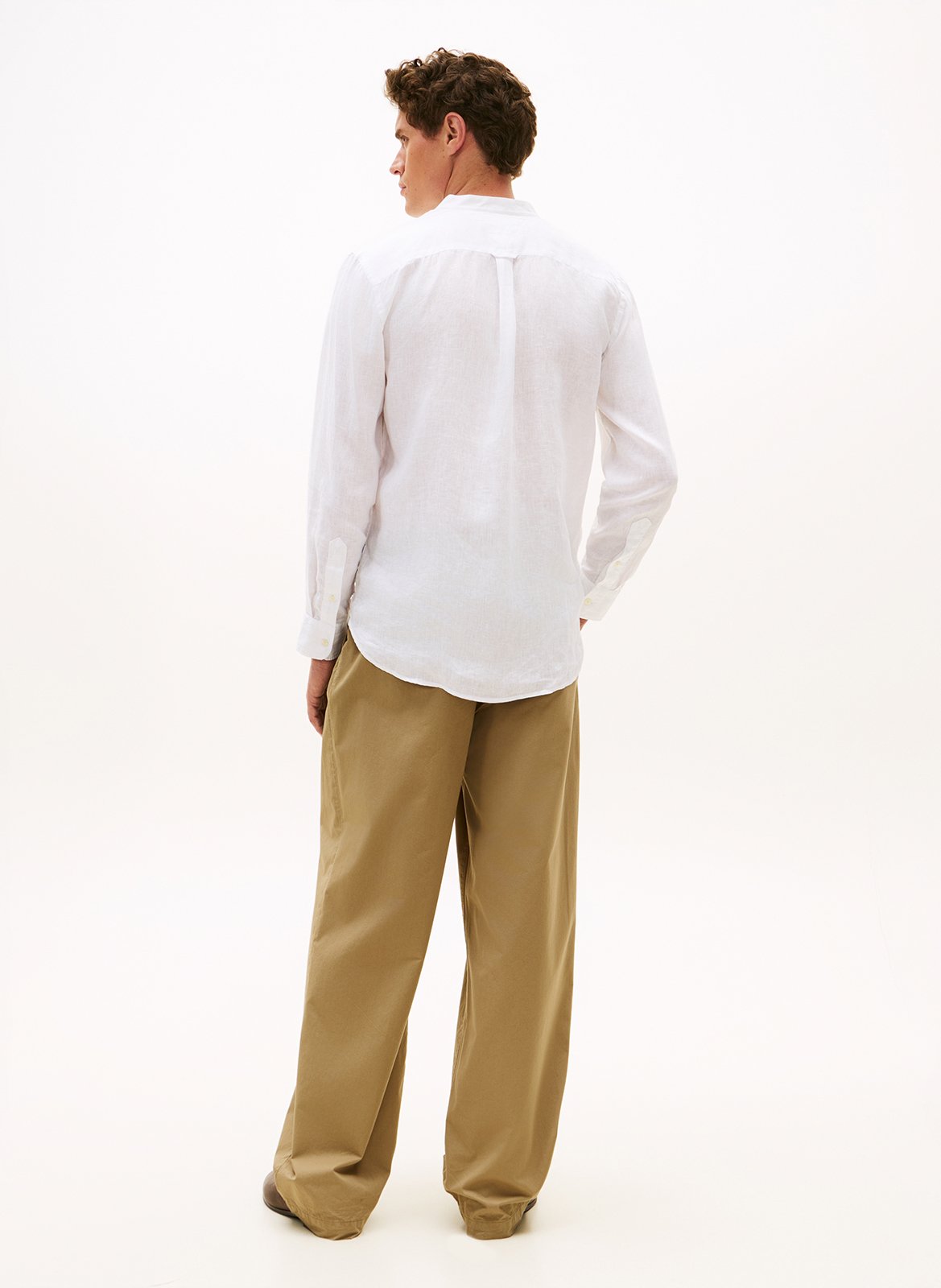 Rechte, linnen blouse met ronde hals TOMMY HILFIGER Wit