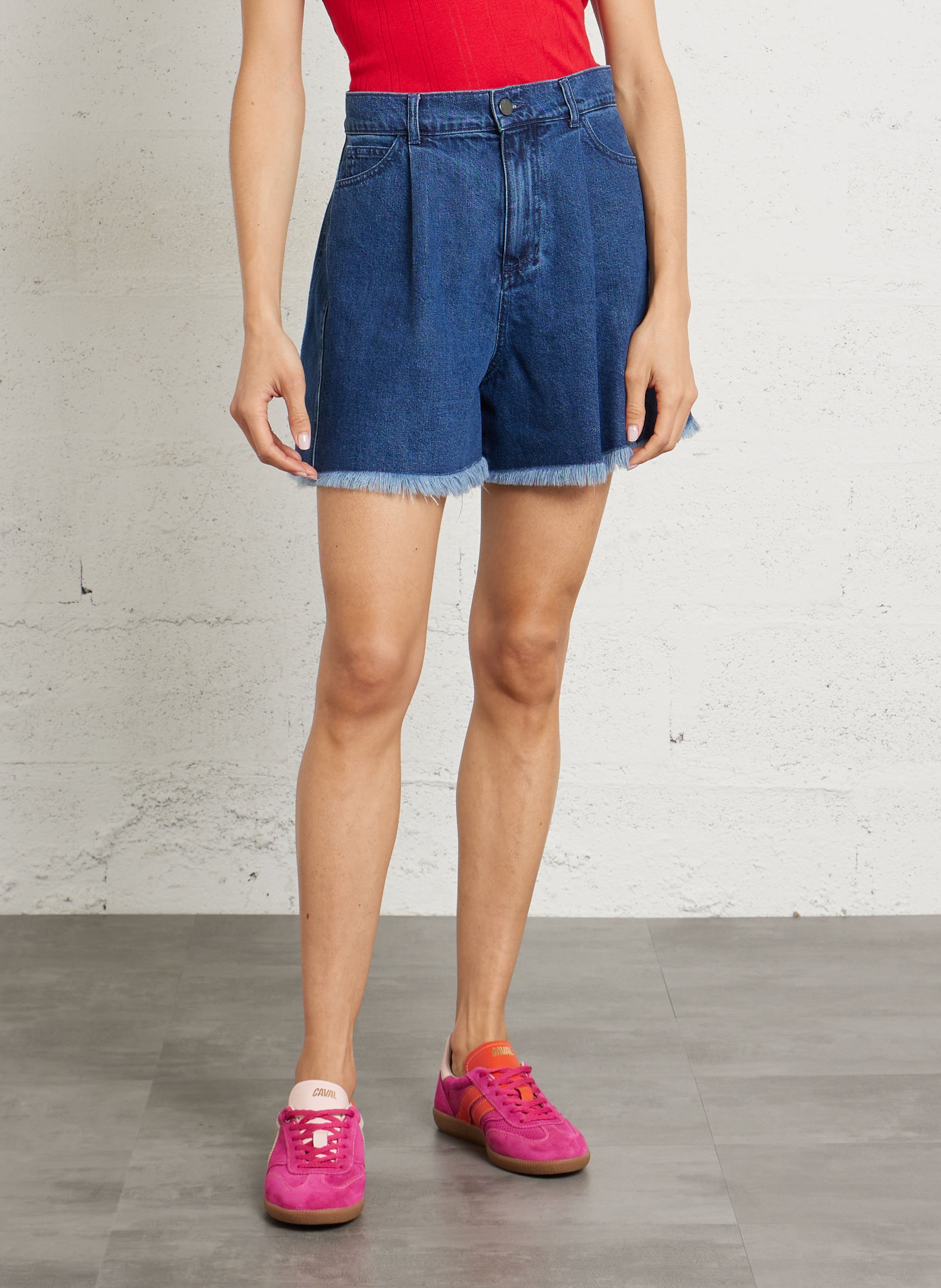 Short large en coton THE NEW SOCIETY Jean brut