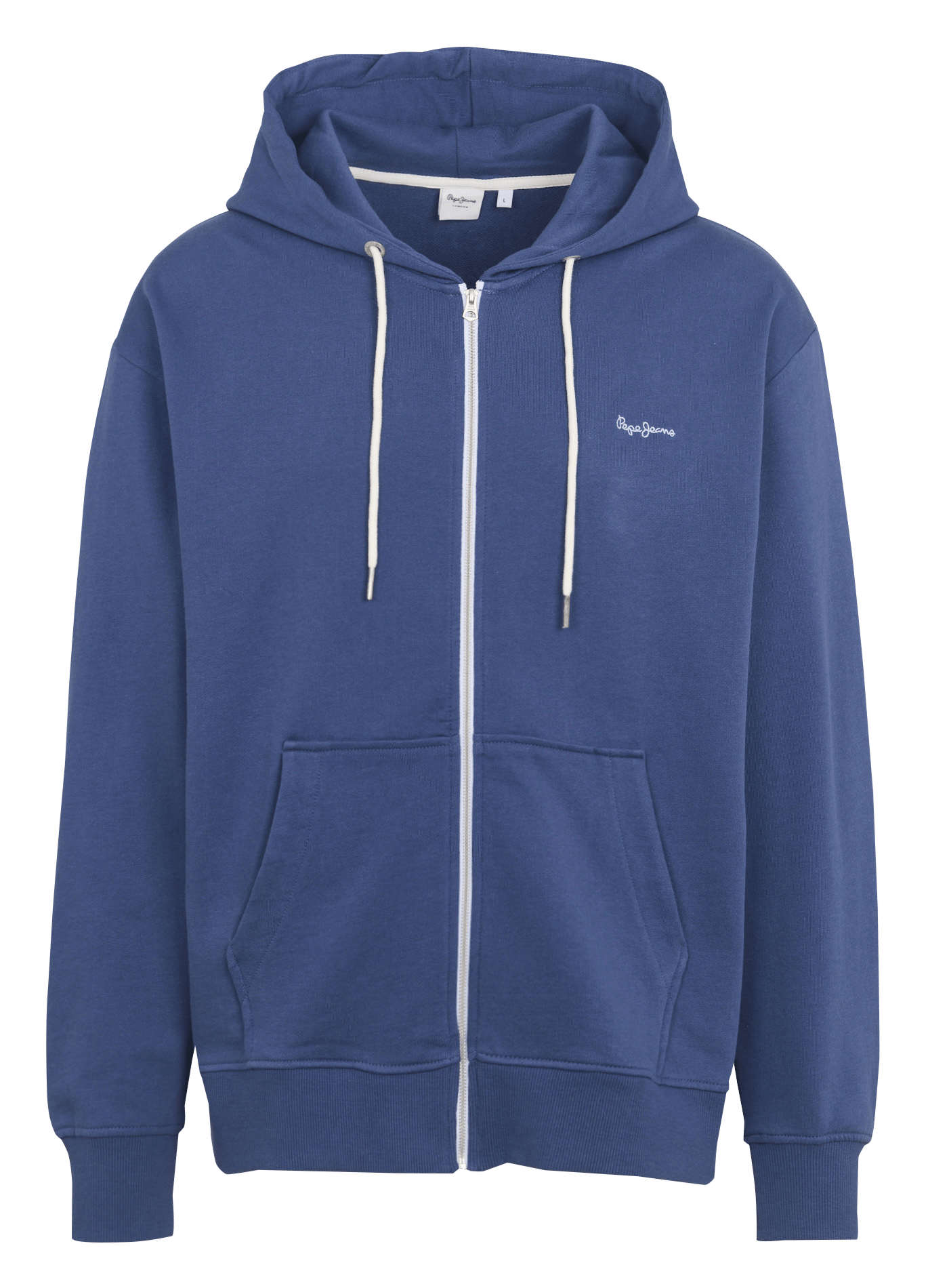 Gerader Hoodie aus Baumwolle mit Reißverschluss PEPE JEANS Blau