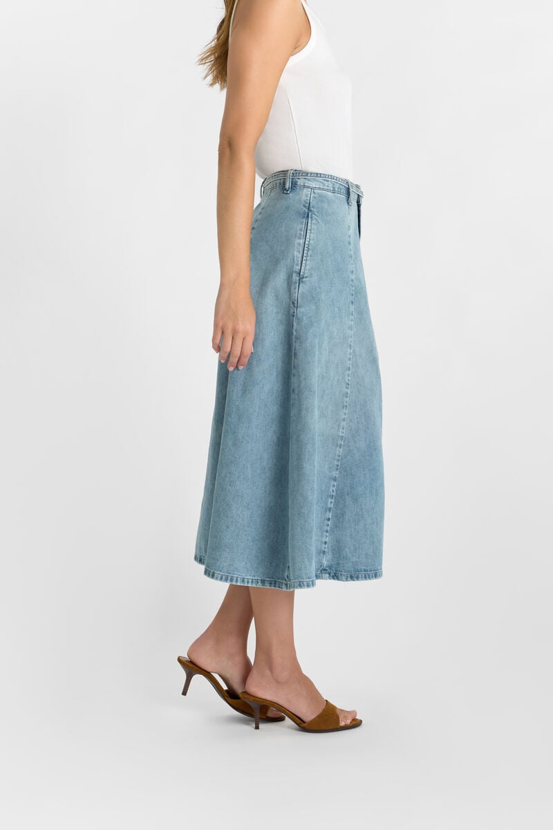 Flared, skater denim skirt LE TEMPS DES CERISES Blue