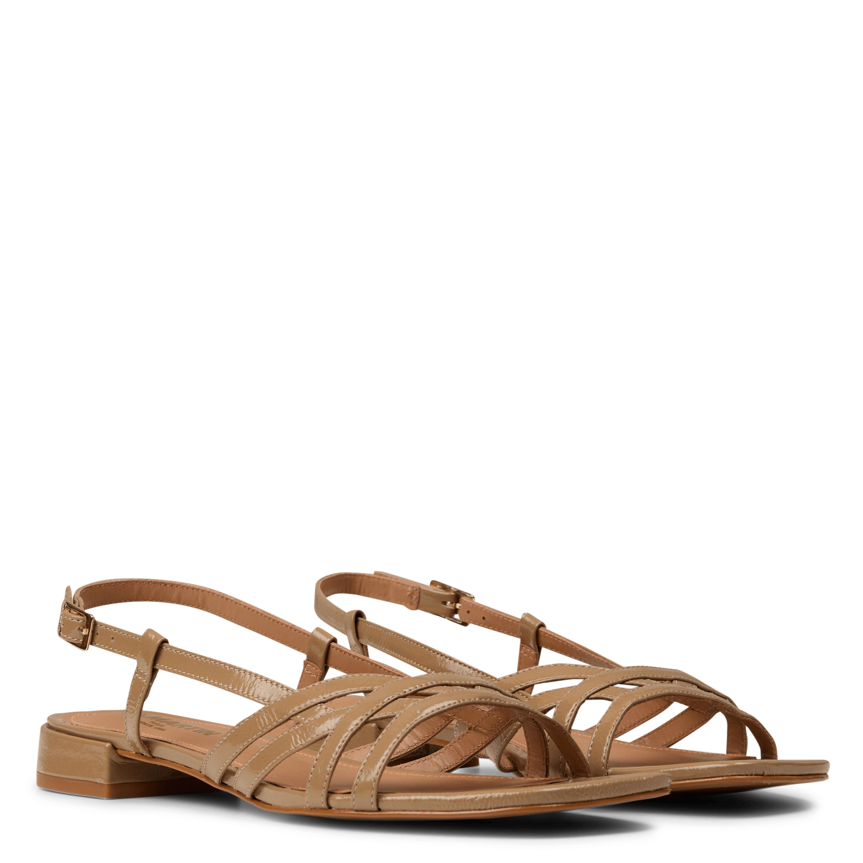Flache Lackledersandalen JB MARTIN Beige