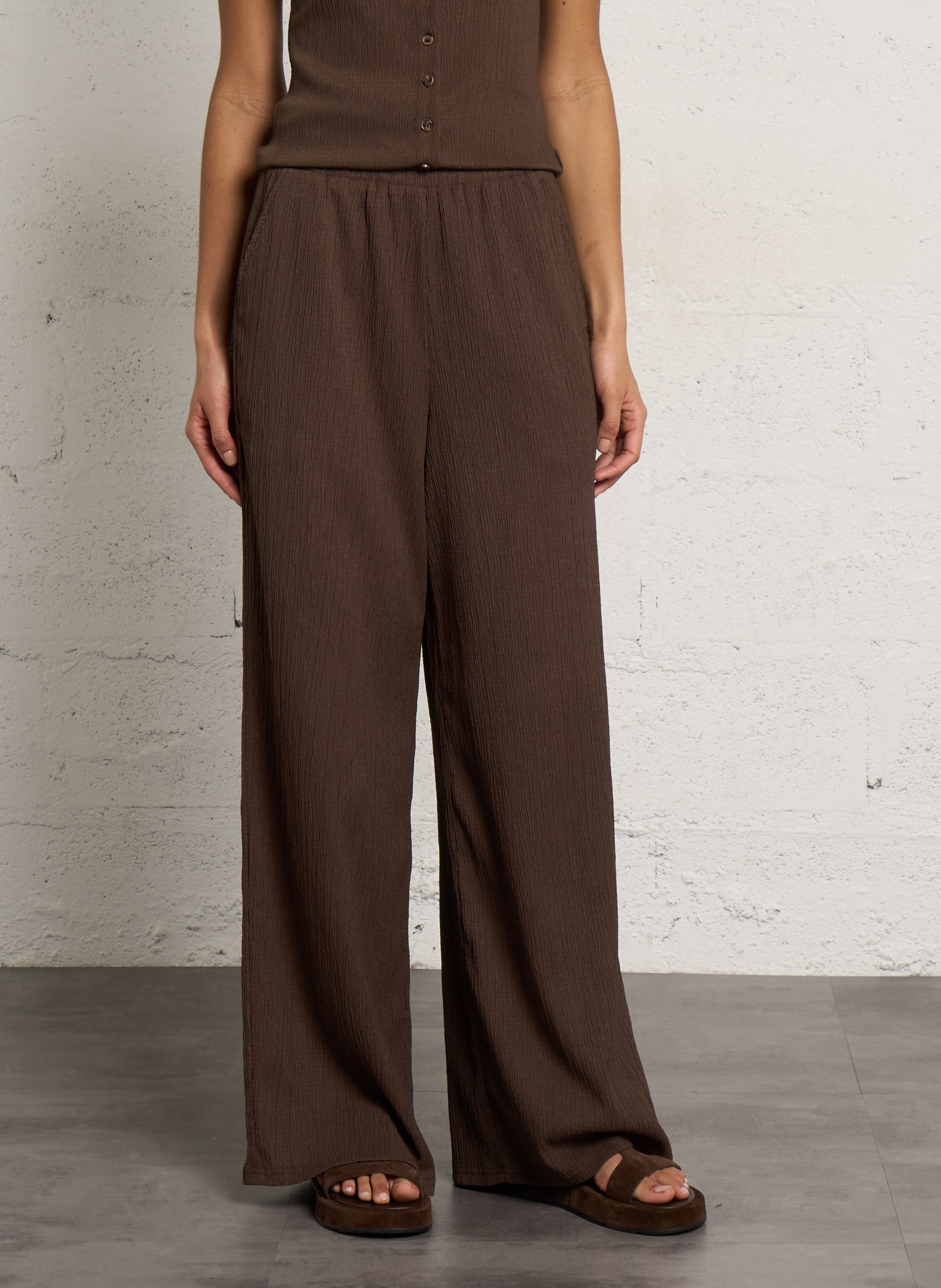 Pantalon large LA PETITE ETOILE Marron