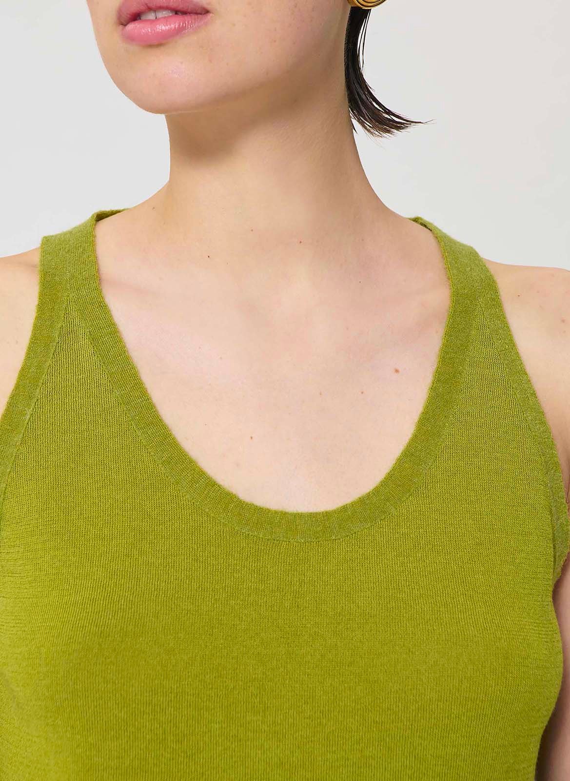 Débardeur col rond uni TARA JARMON Vert