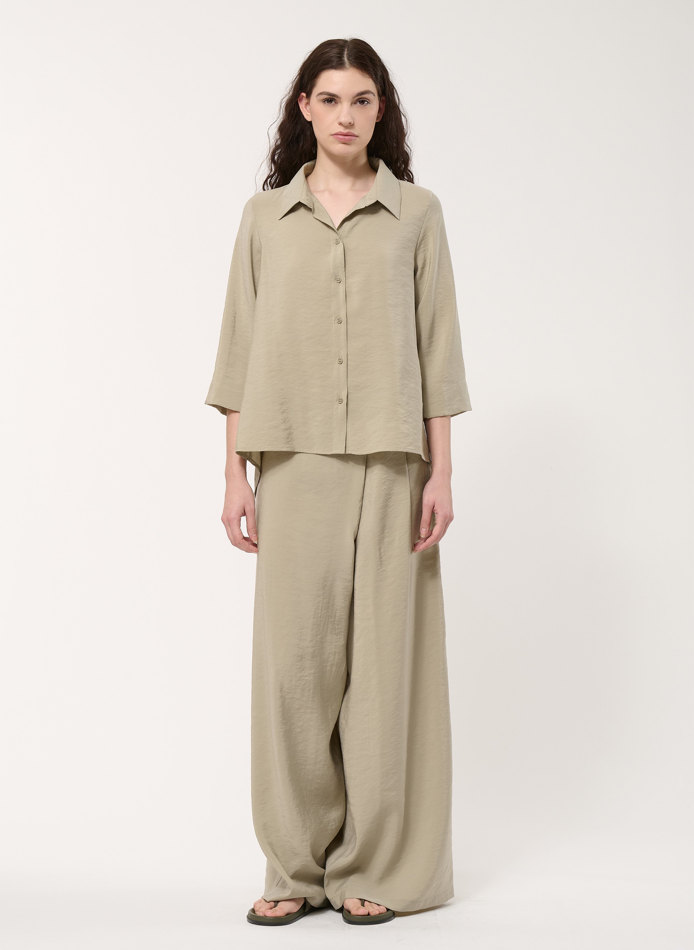 Chemise manches 3/4 unie  HUMILITY Vert