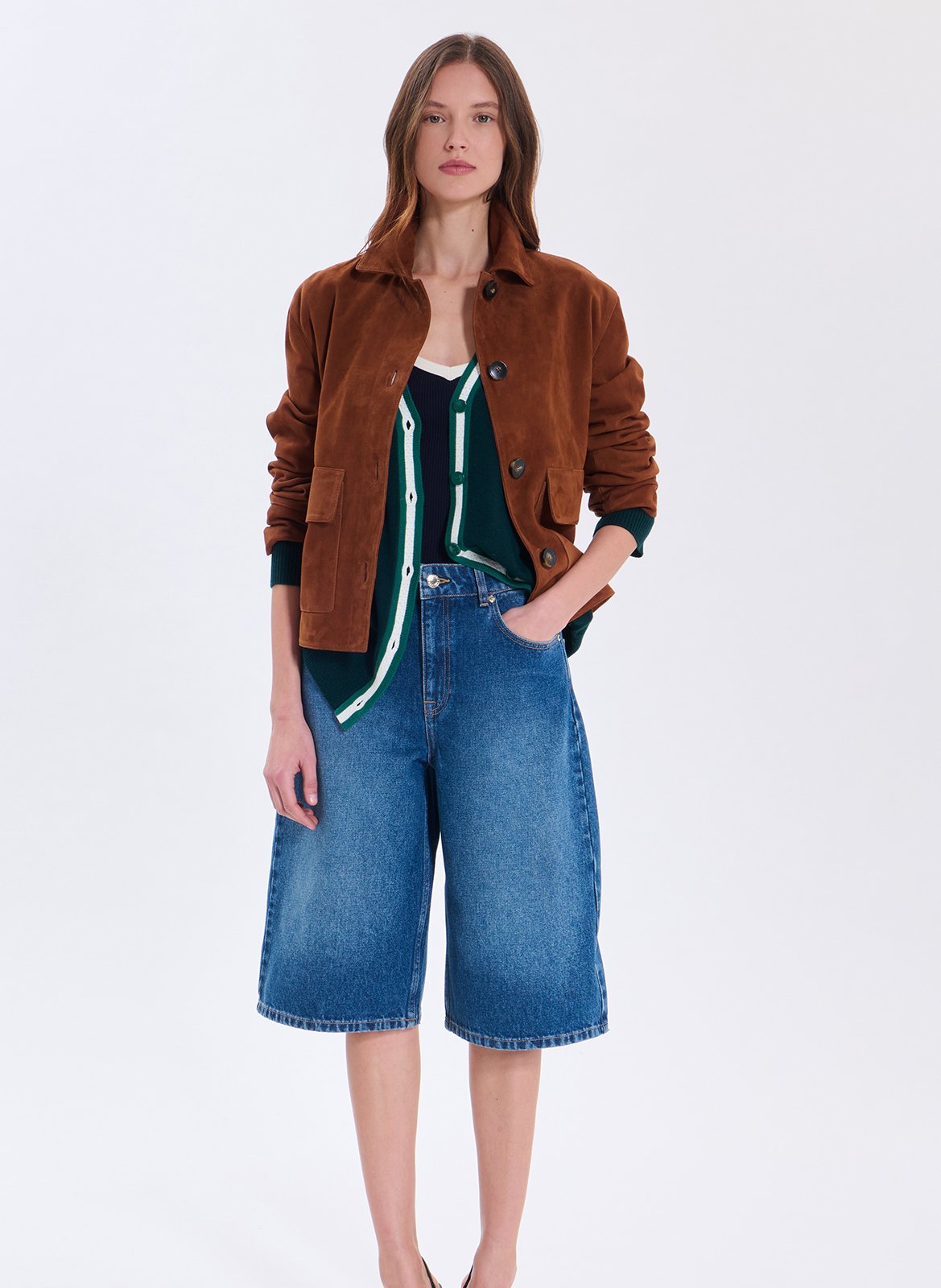 Bermuda droit en coton ZAPA Bleu