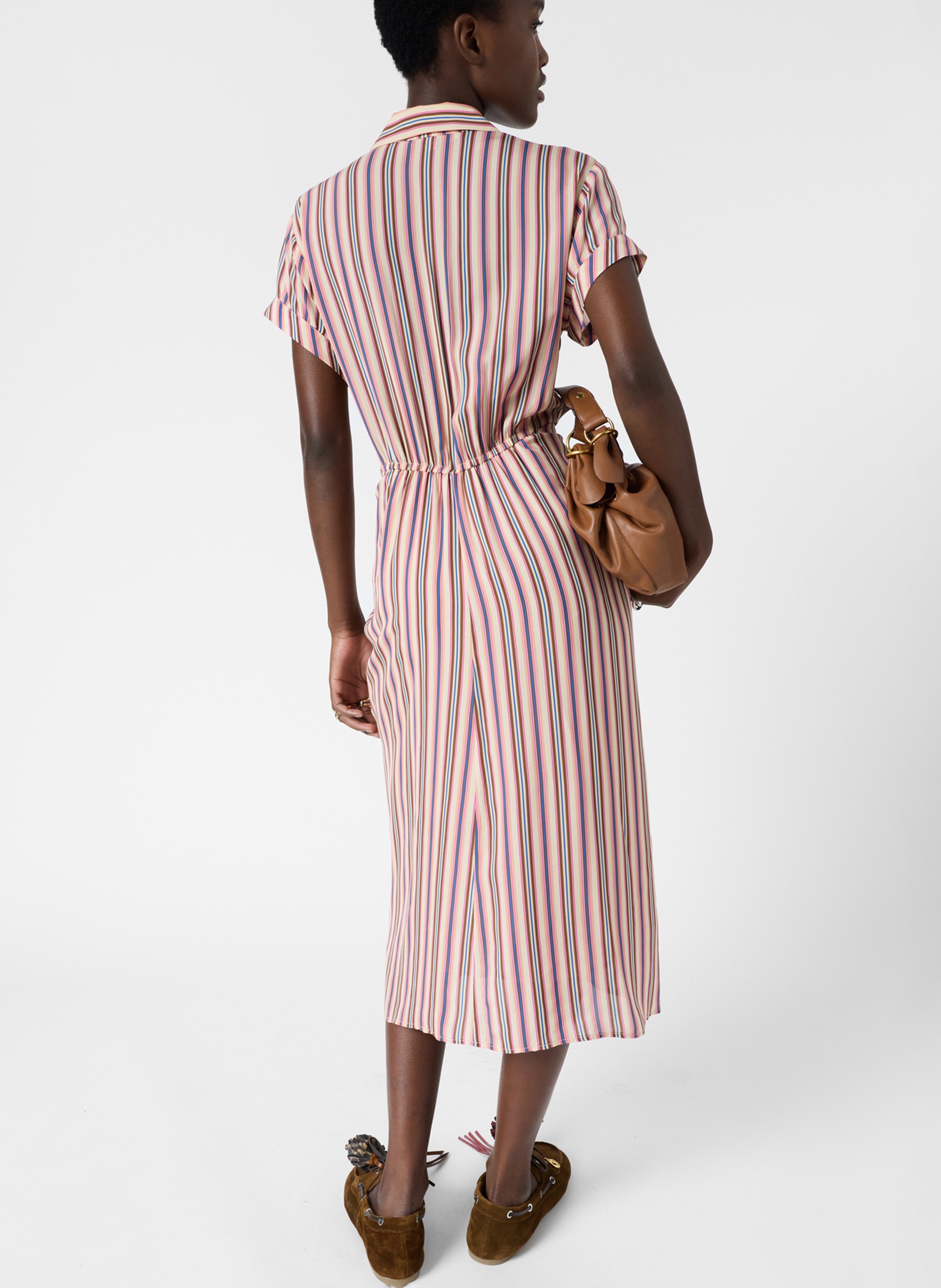 Robe longue col classique à rayures GERARD DAREL Negro