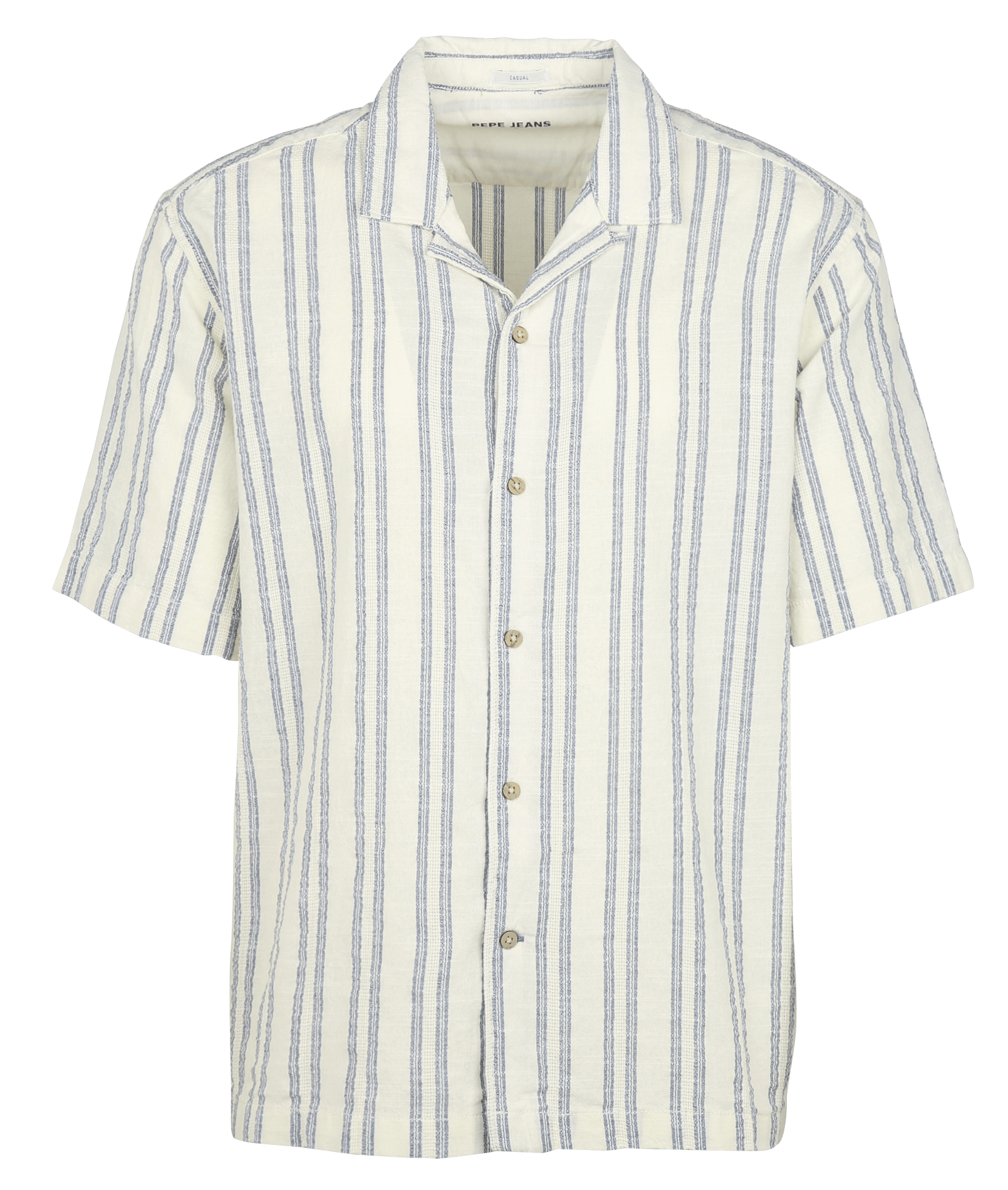 Striped shirt with classic collar PEPE JEANS Beige