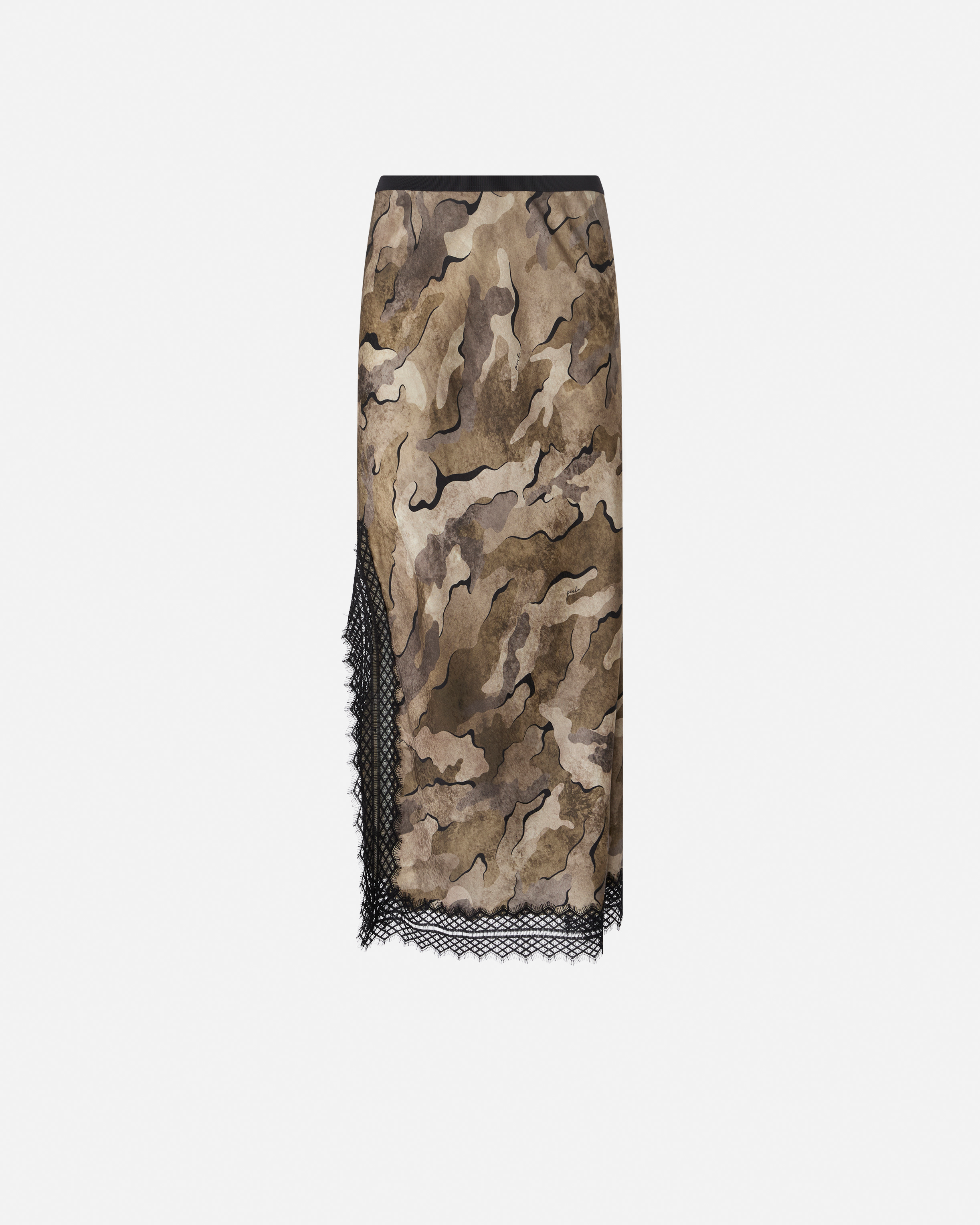 Camouflage lace split midi skirt PINKO Multicolored