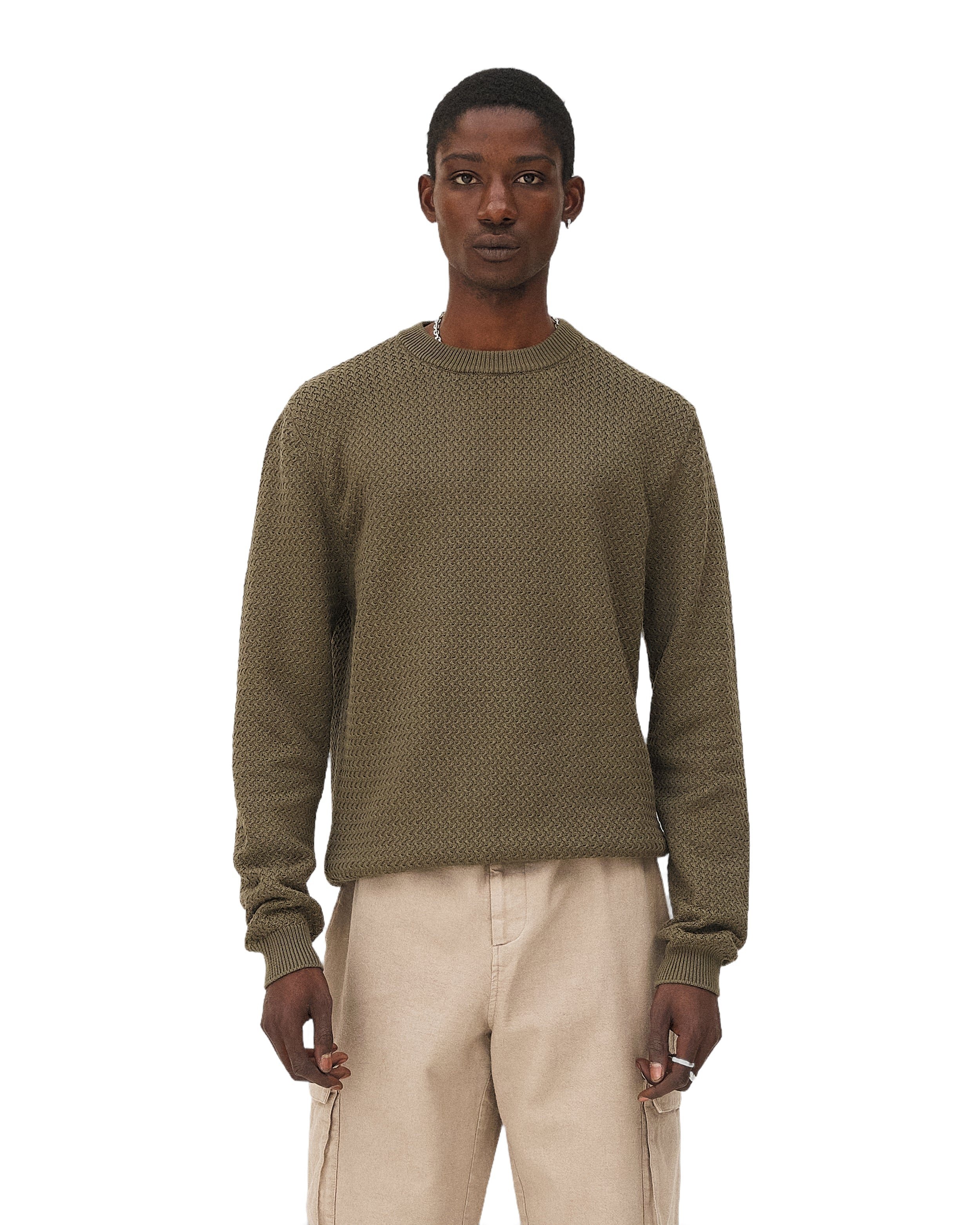 Long-sleeved polo in khaki ROMA Noyoco Green