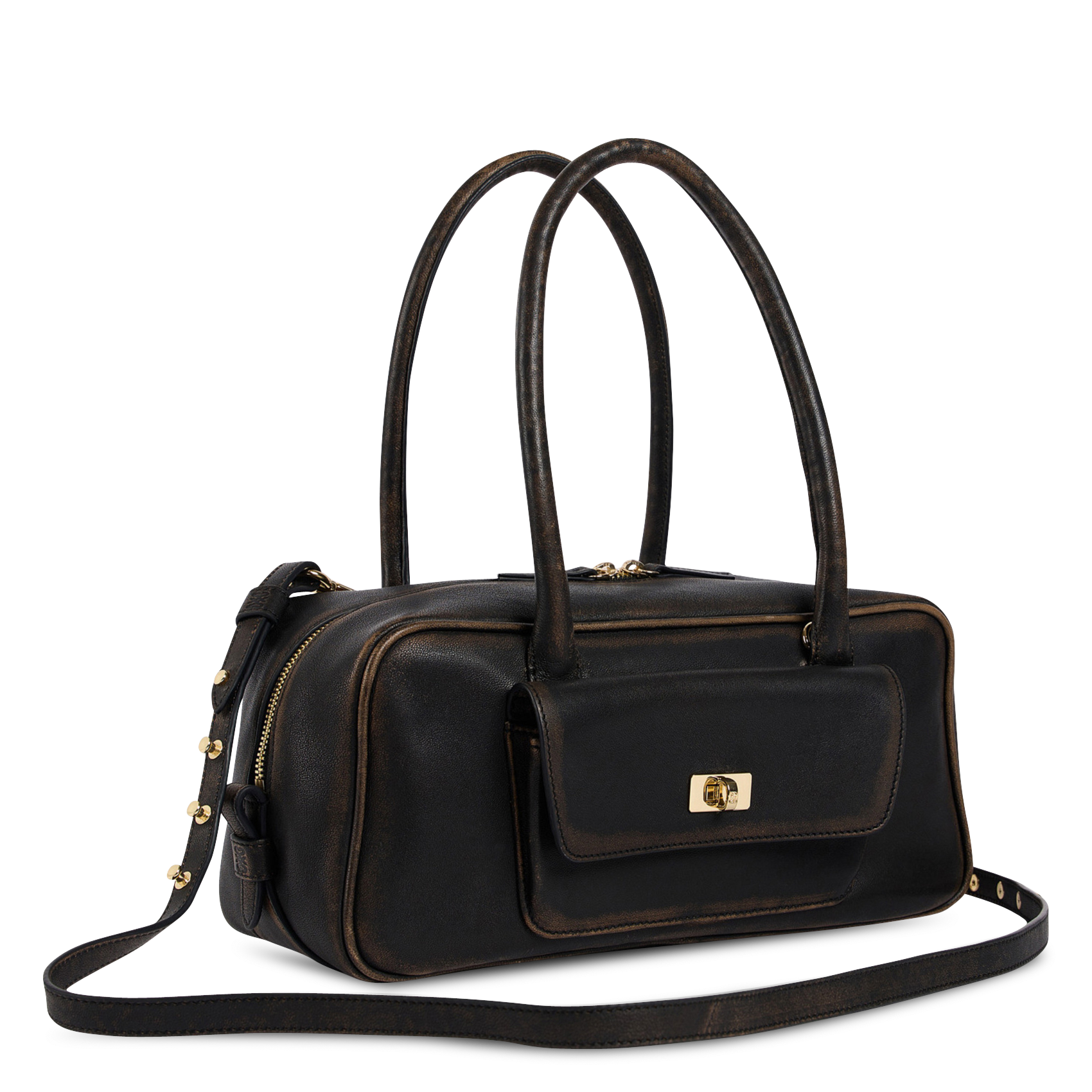 Leder-Handtasche SANDRO Braun