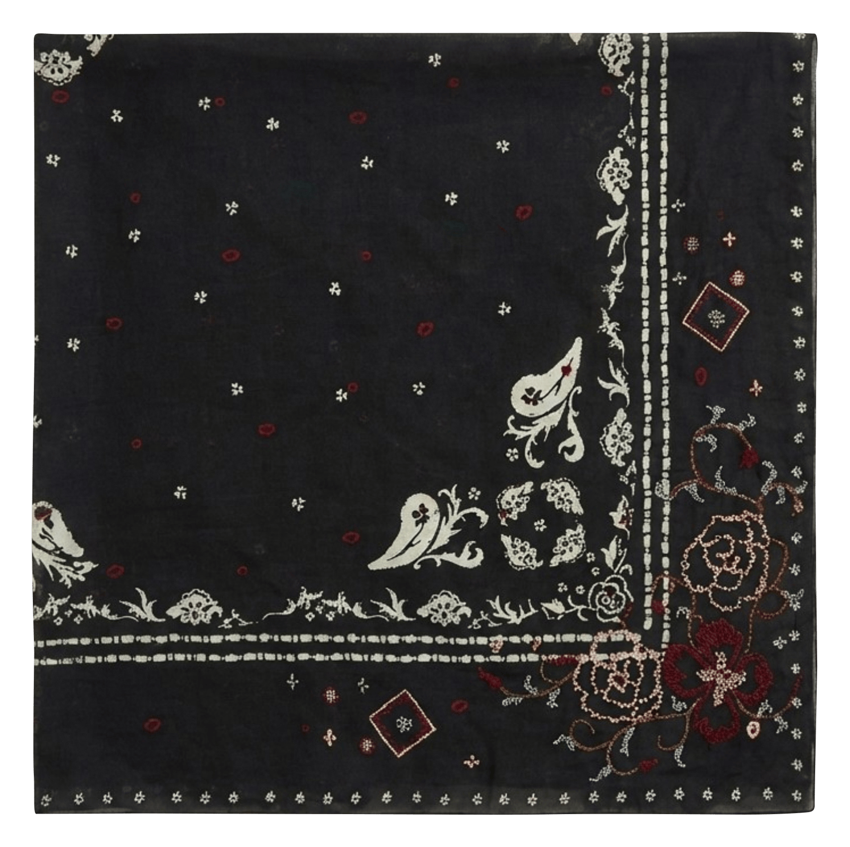 Printed cotton scarf INDI & COLD Grey