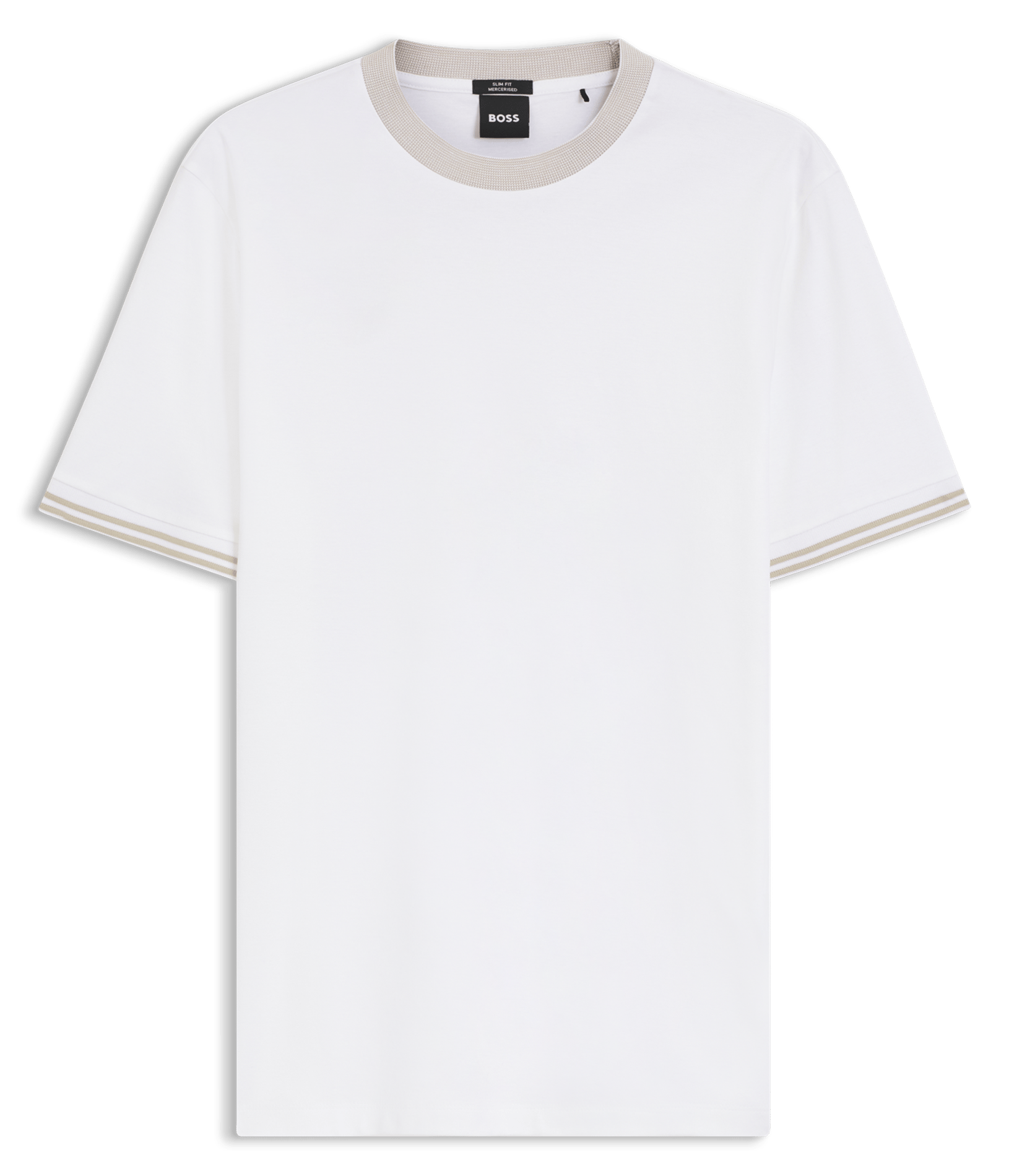 Tee-shirt droit col rond en coton BOSS Blanc