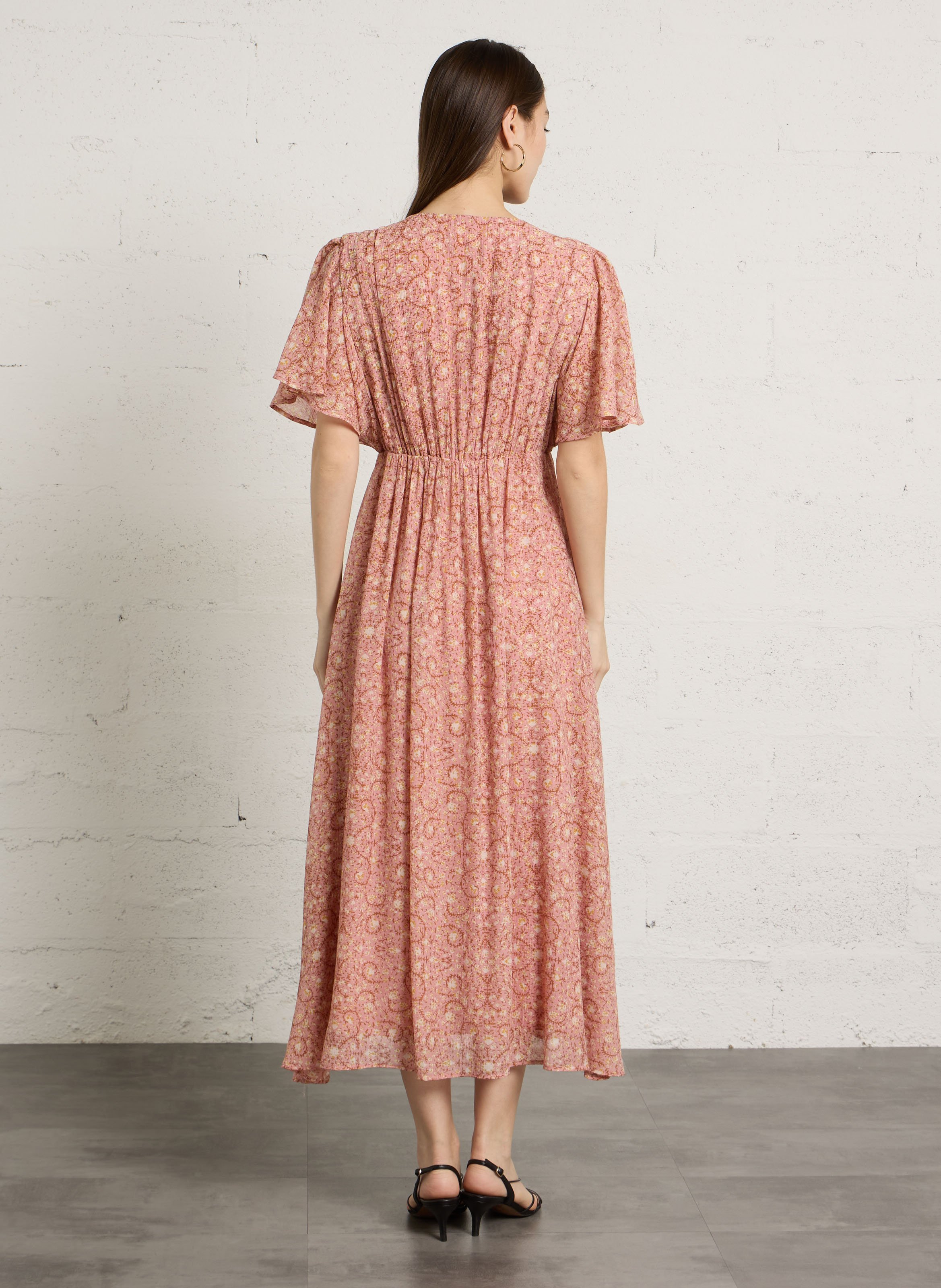 Robe longue col V  MAISON 123 Rose