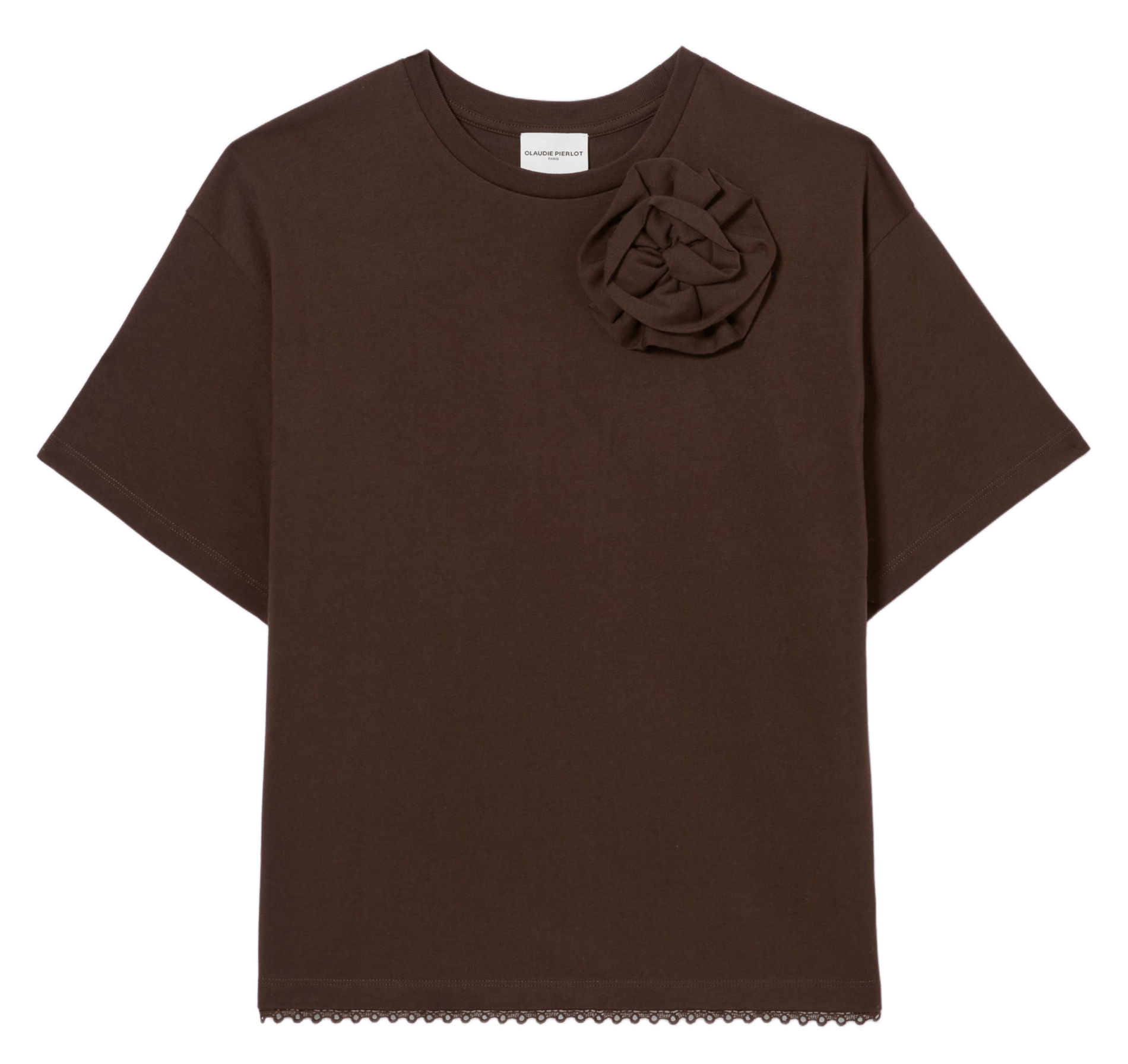 Oversized, katoenen T-shirt met ronde hals CLAUDIE PIERLOT