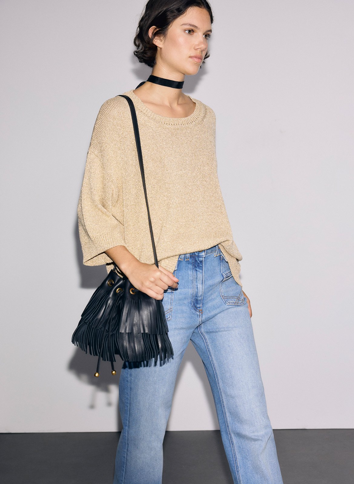 Oversized sweater with 3/4 sleeves GERARD DAREL Golden