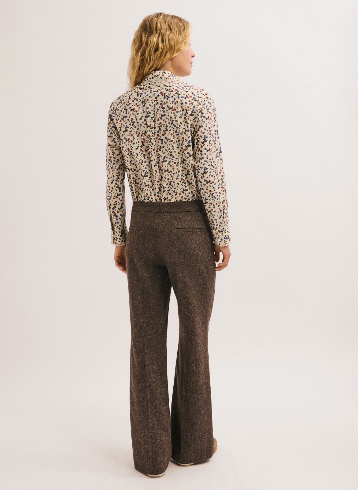 High-waisted flared pants PABLO Brown